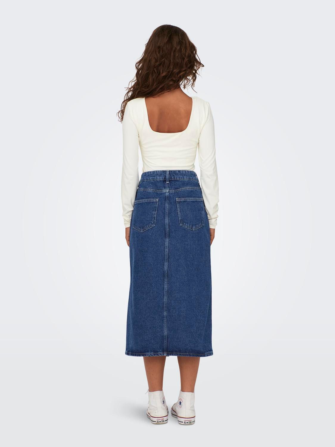 Only Jeans rok ONLBIANCA MIDI SKIRT DNM REA NOOS