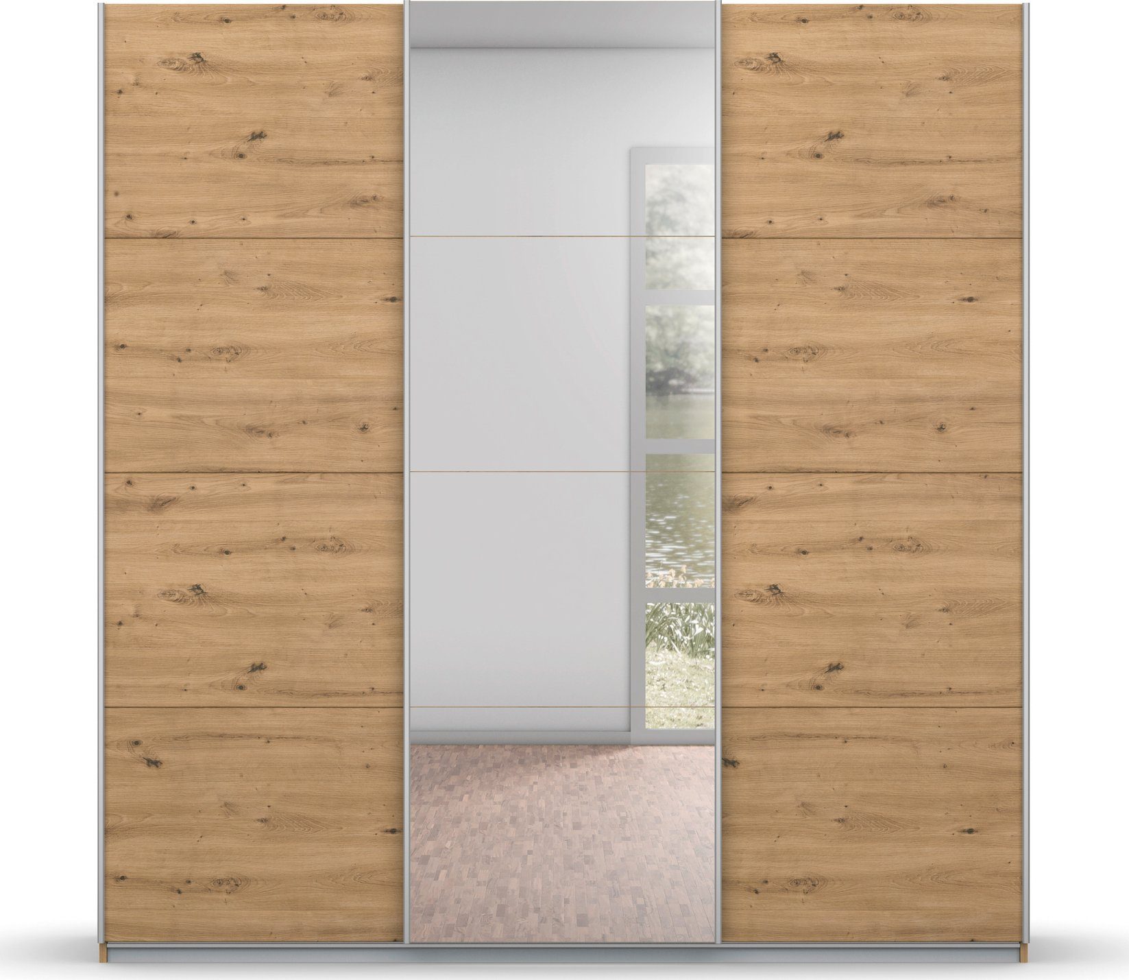 rauch Zweefdeurkast Kledingkast kast garderobe BESTSELLER KOLUNA met spiegel inclusief 2 binnenladen en extra legplanken made in germany