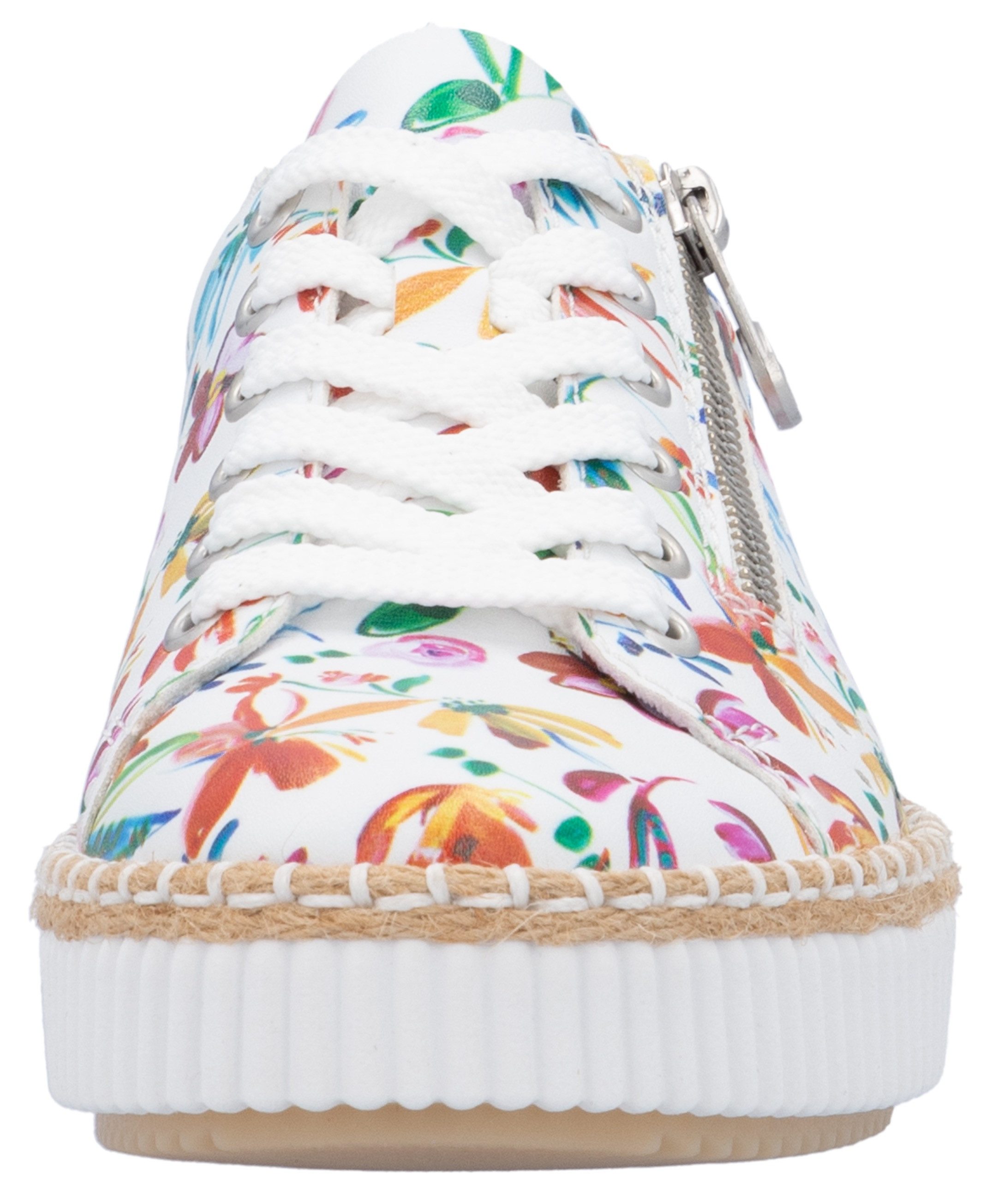 Rieker Plateausneakers , veterschoen, halfschoen, sneaker met zijrits