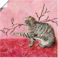 artland artprint kattenspel in vele afmetingen  productsoorten -artprint op linnen, poster, muursticker - wandfolie ook geschikt voor de badkamer (1 stuk) roze