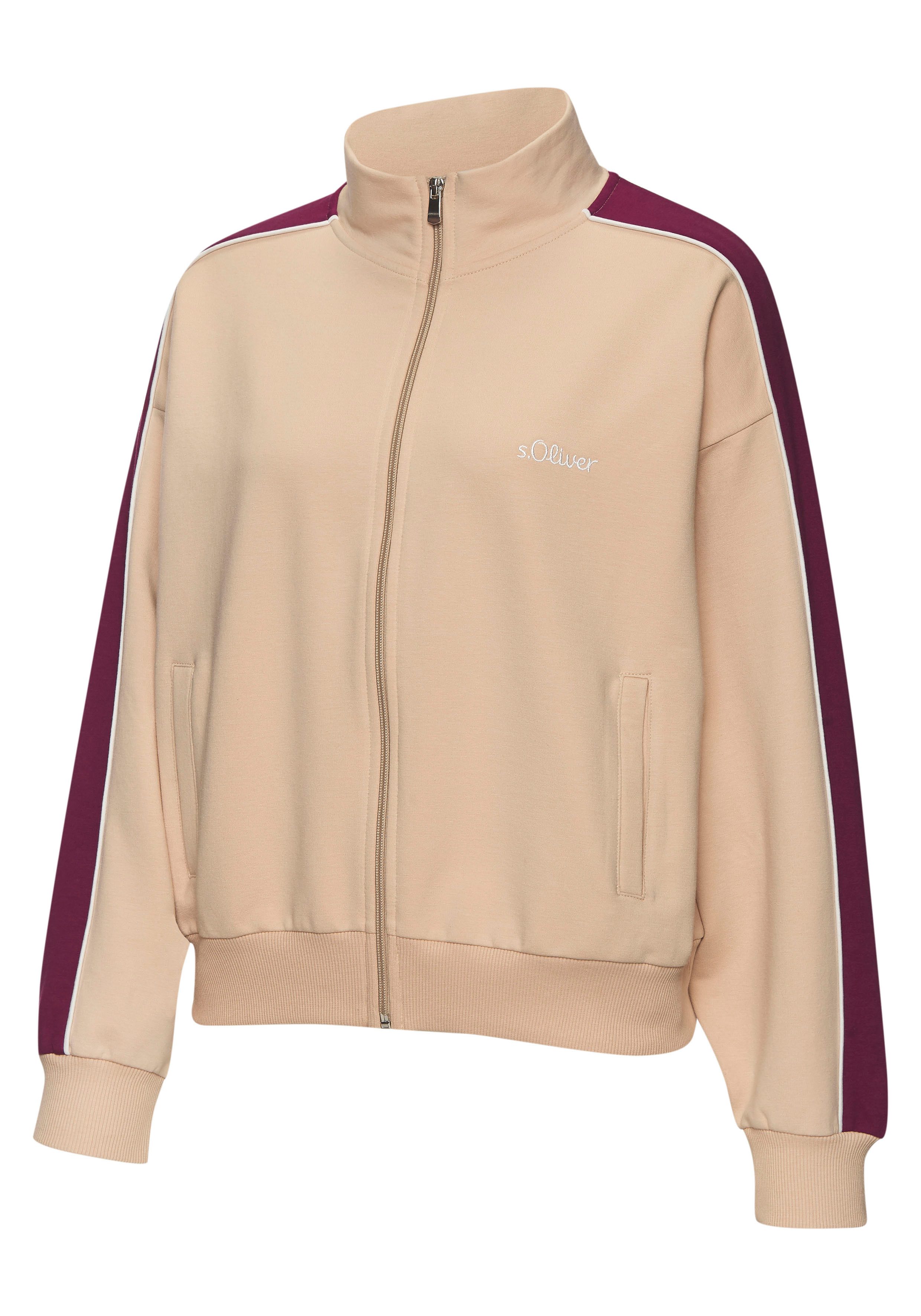 s.Oliver RED LABEL Beachwear Sweatvest met rits en contrasterende accenten, loungewear (1-delig)