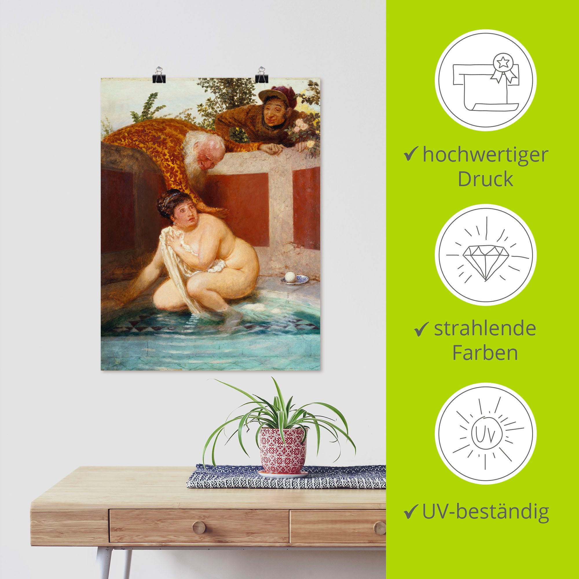Artland Artprint Susanna in bad. 1888 als artprint op linnen, poster in verschillende formaten maten