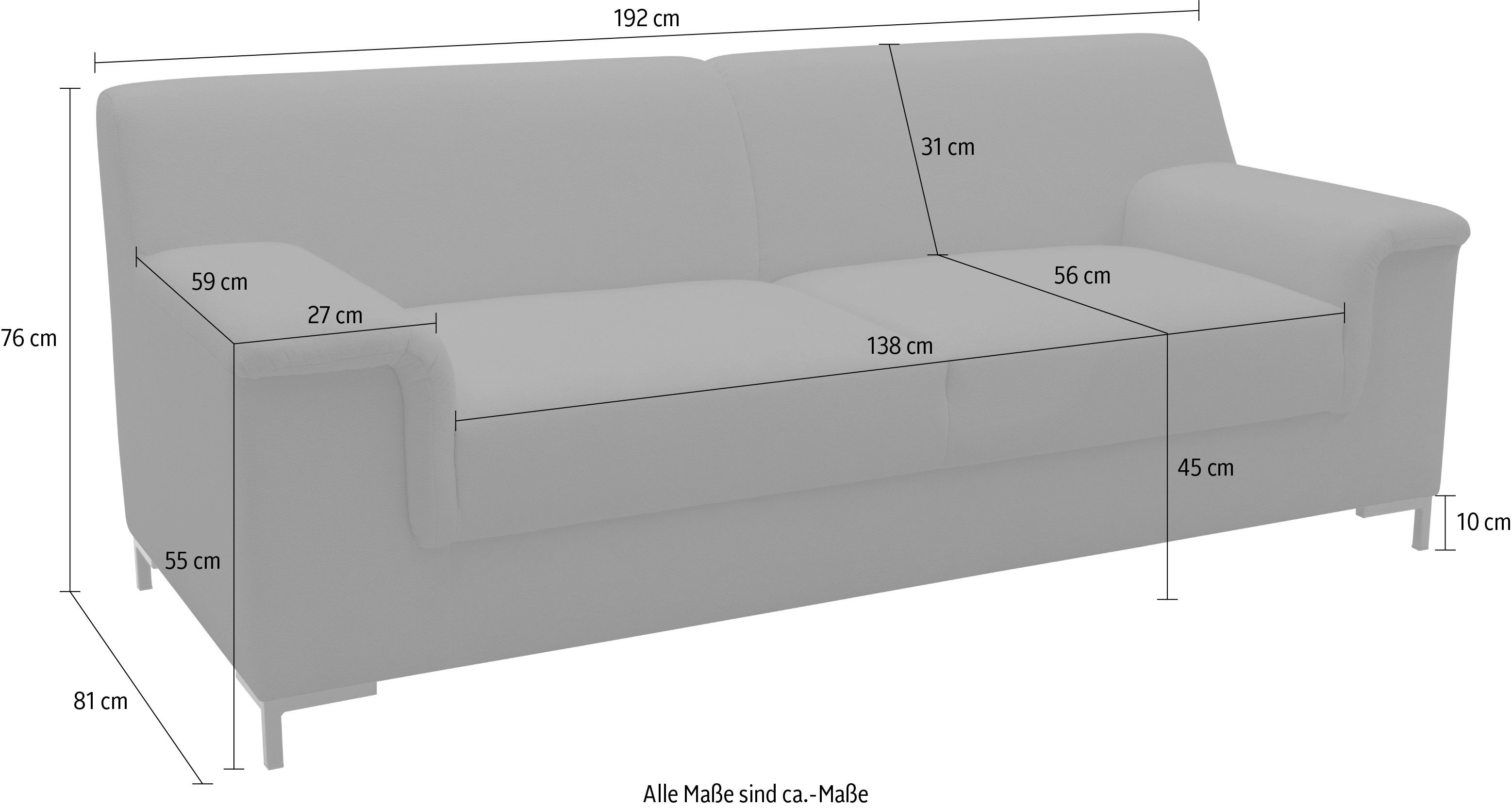 INOSIGN 2,5-zits Jamie 2 ook in Cord BxDxH: 19x/81x76 cm tijdloos, modern, met comfortabel verend systeem