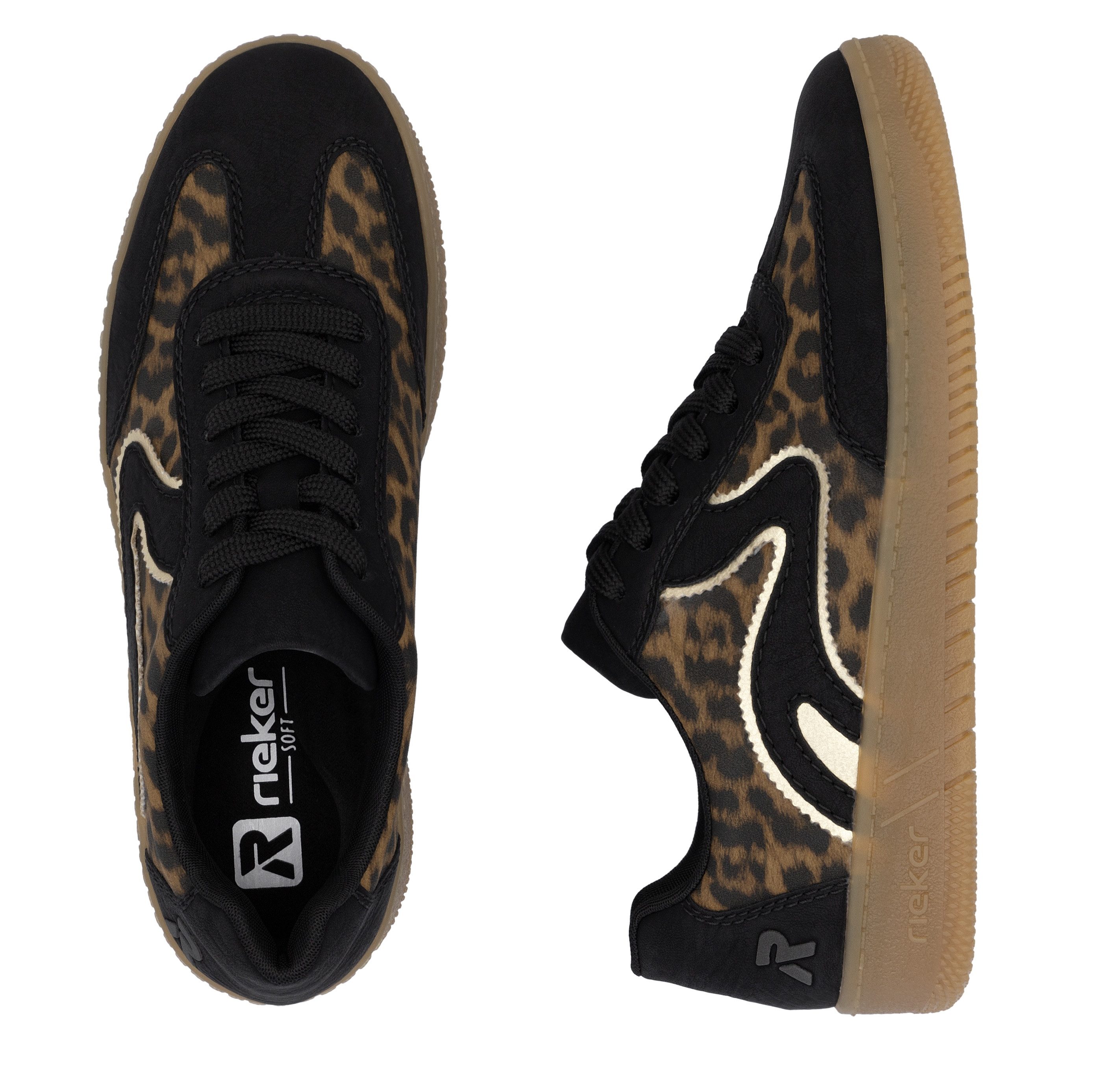 RIEKER Sport Plateausneakers vrijetijdsschoen, lage schoen, veterschoen in vegan uitvoering