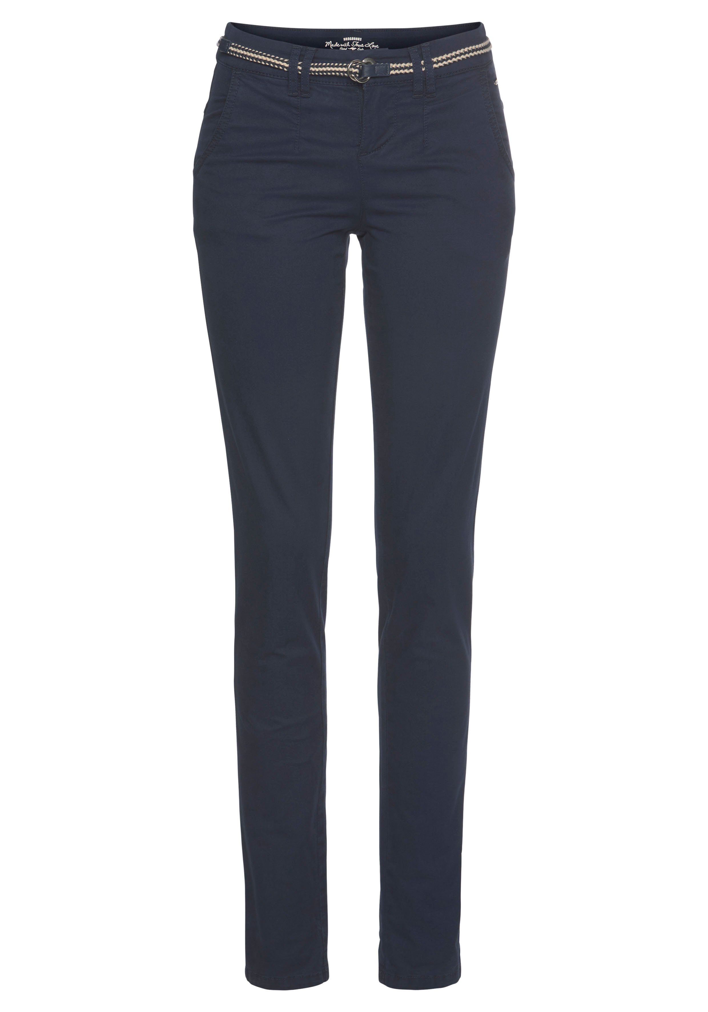 KangaROOS Chino in smal model, met koord te strikken (set, 2-delig, Met riem)