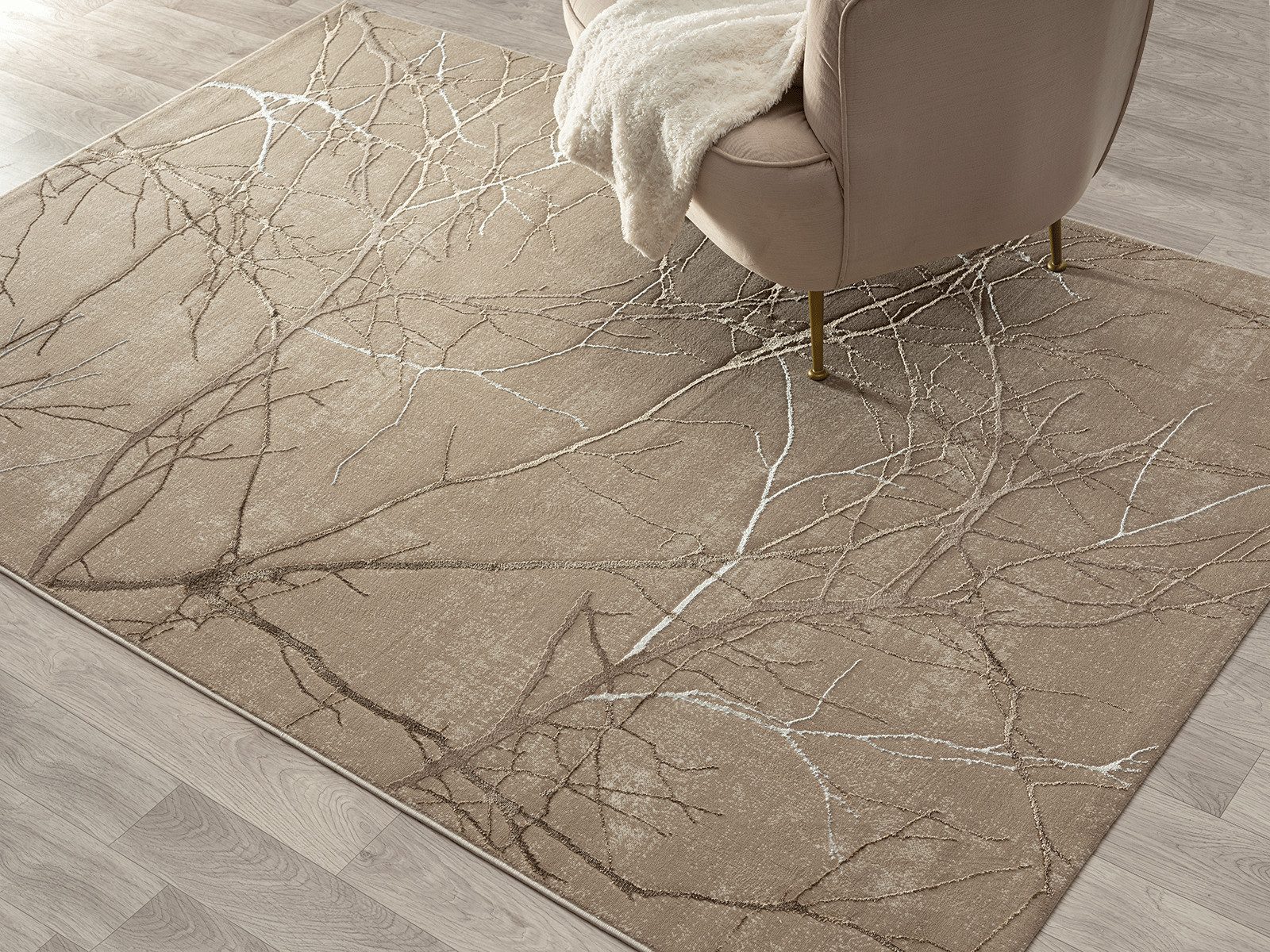 The carpet Vloerkleed Mila moderne woonkamer tapijt met elegant glanzende pool