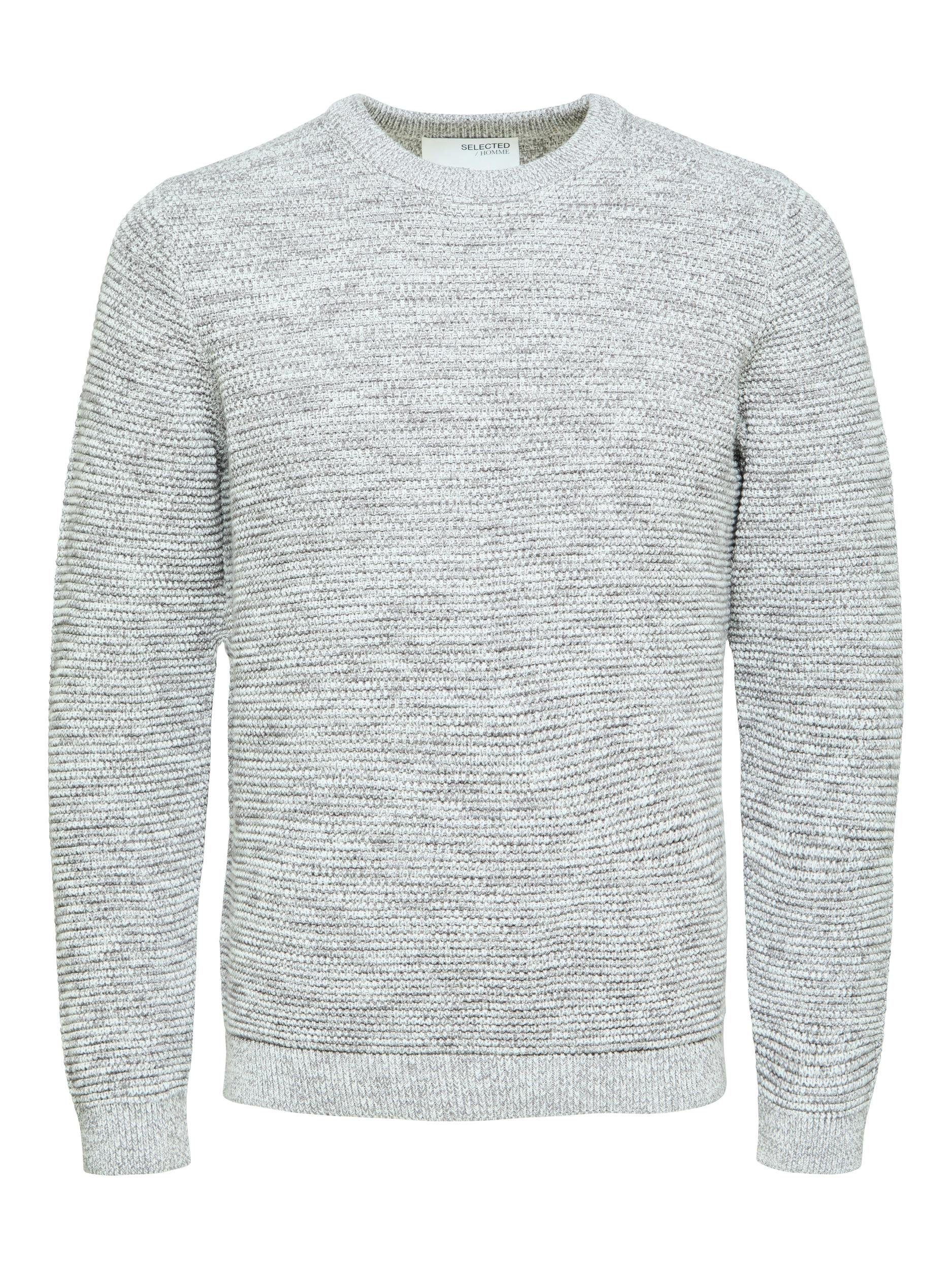 SELECTED HOMME Trui met ronde hals SLHVINCE LS KNIT BUBBLE CREW NECK NOOS