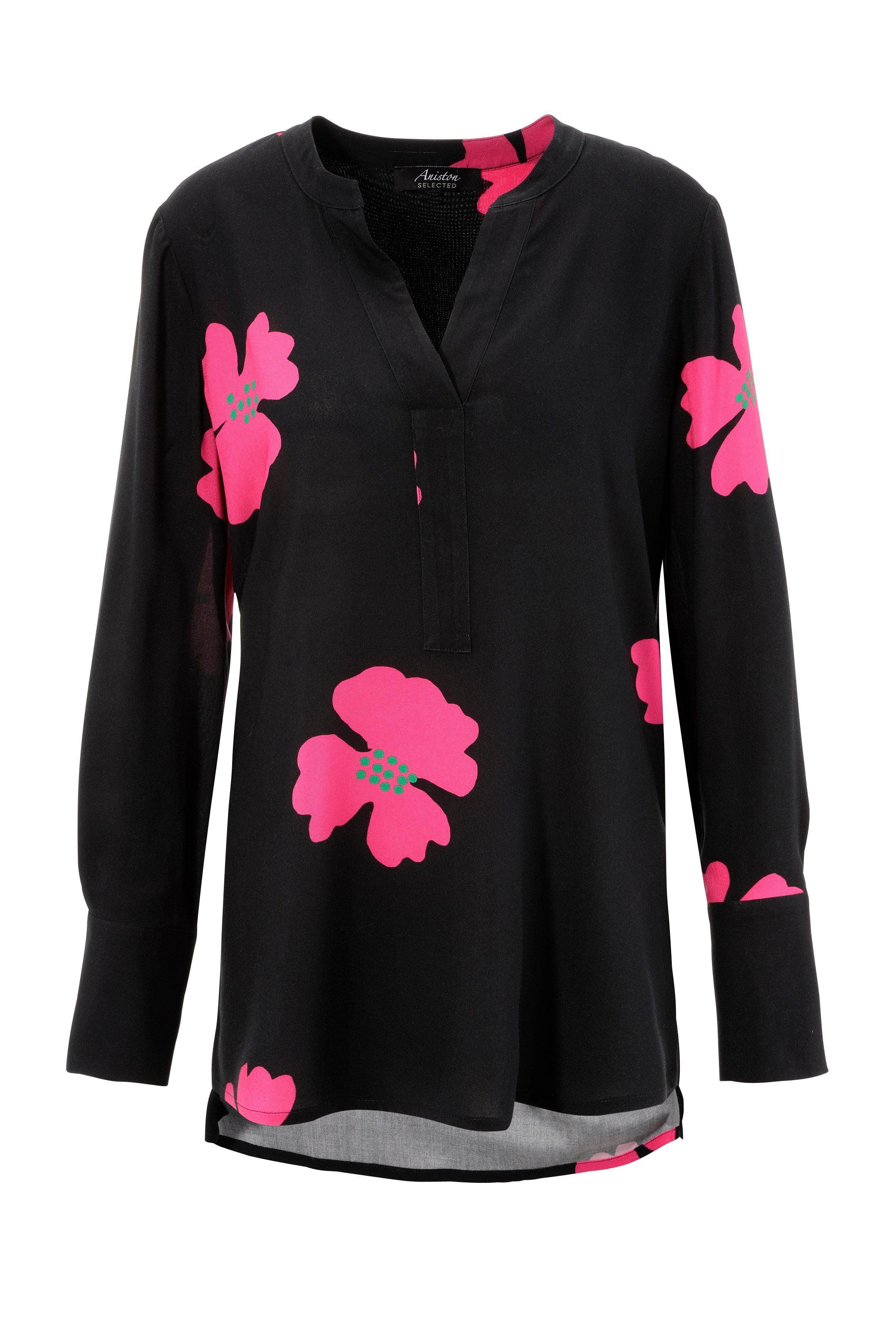 Aniston SELECTED Lange blouse met bloemenprint - elk stuk is uniek