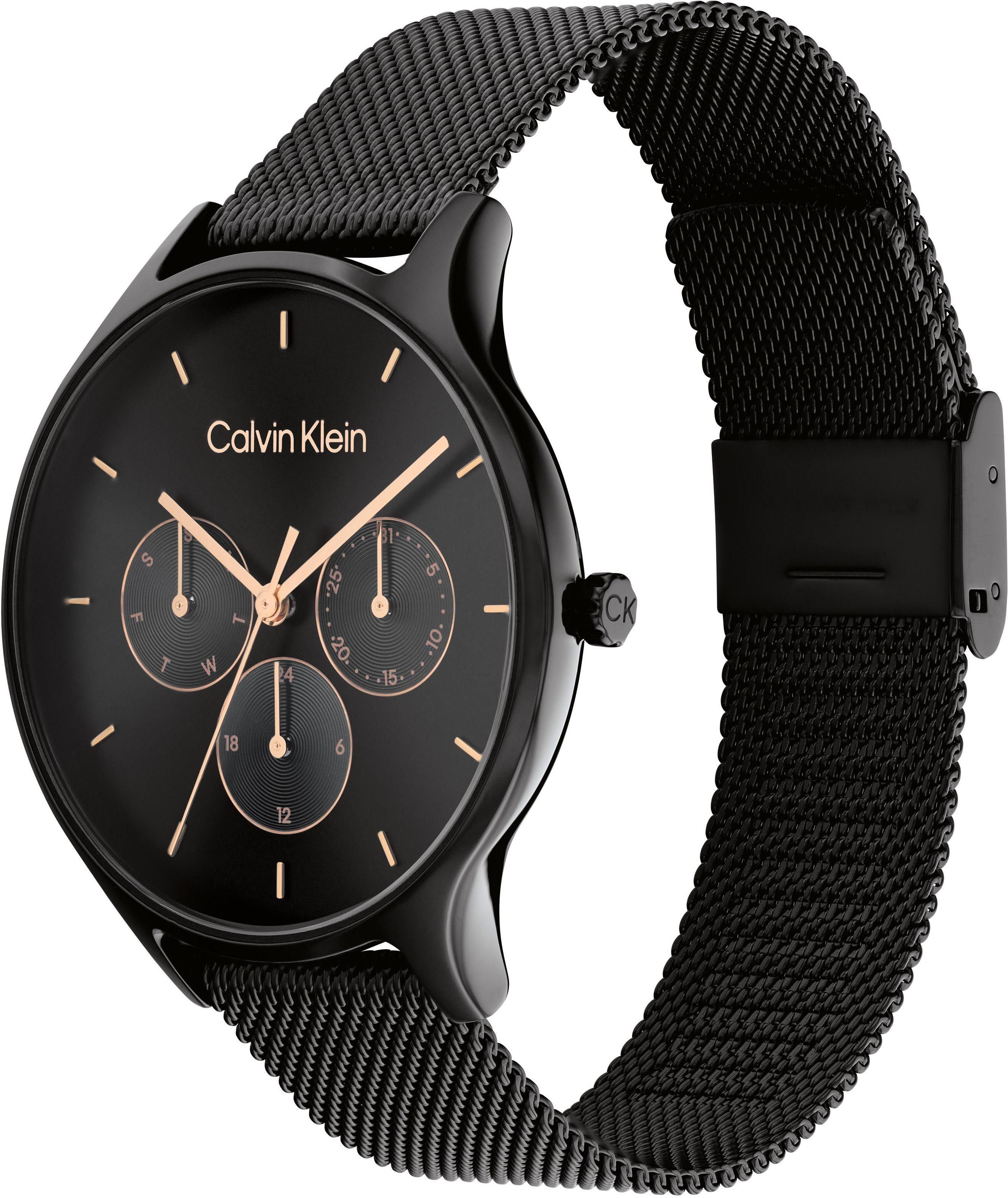 Calvin Klein Multifunctioneel horloge TIMELESS MULTIFUNCTION Quartz horloge, armbanduhr, dameshorloge, datum, roestvrijstalen band