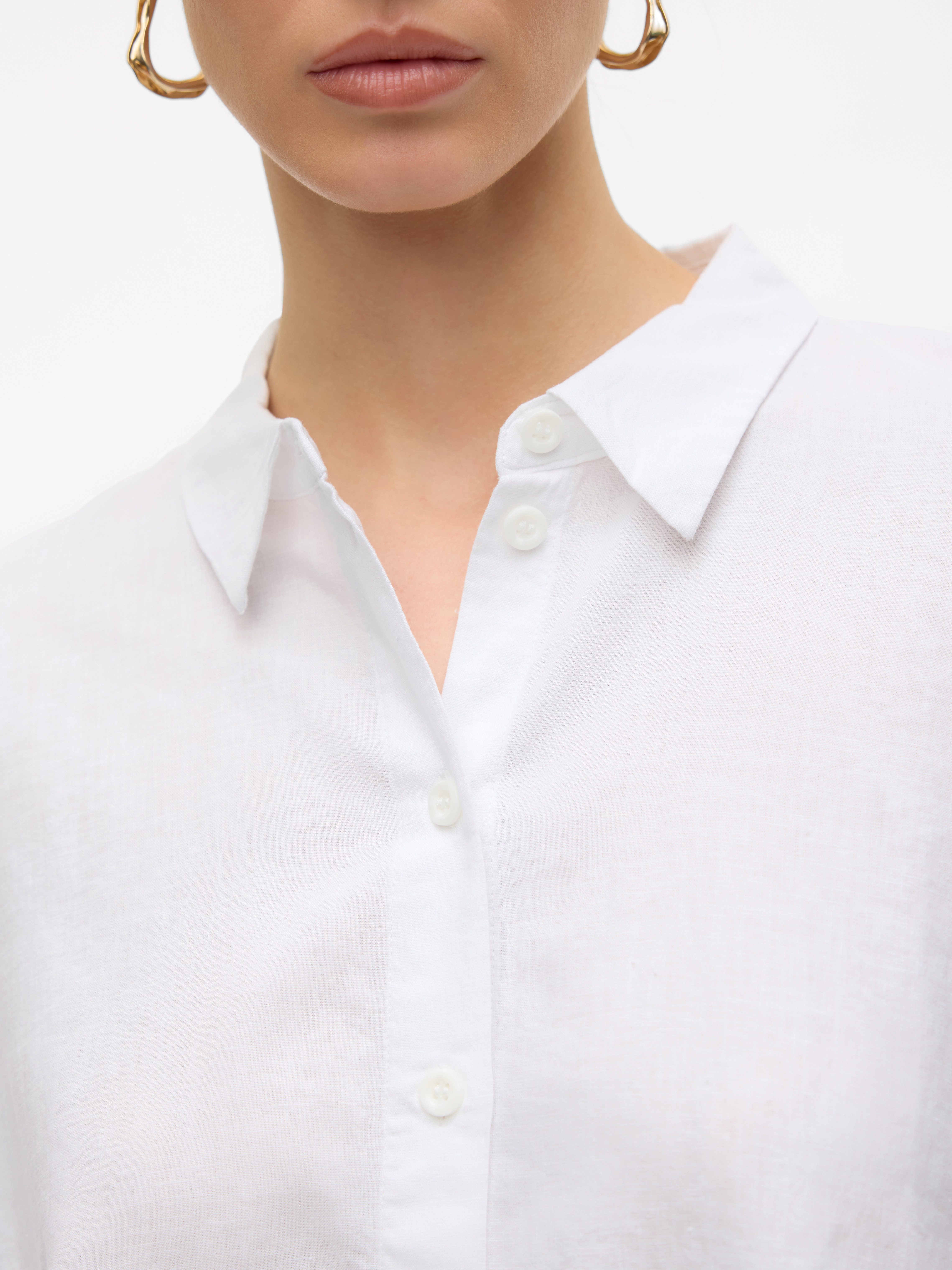 Vero Moda Overhemdblouse VMLINN LINEN 2/4 SHORT SHIRT WVN NOOS