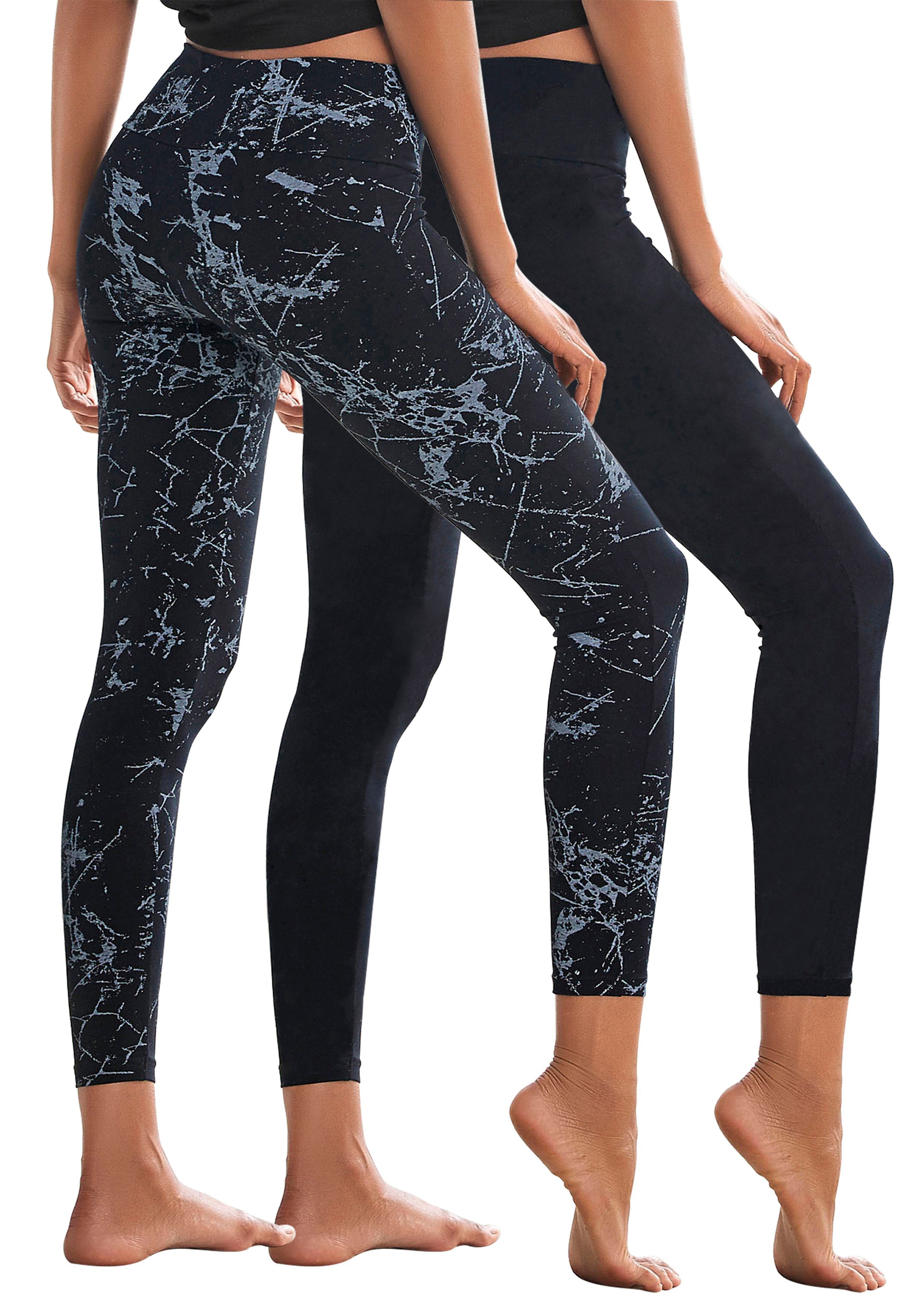 H.I.S Legging in bedrukt en effen, loungewear (Set van 2)