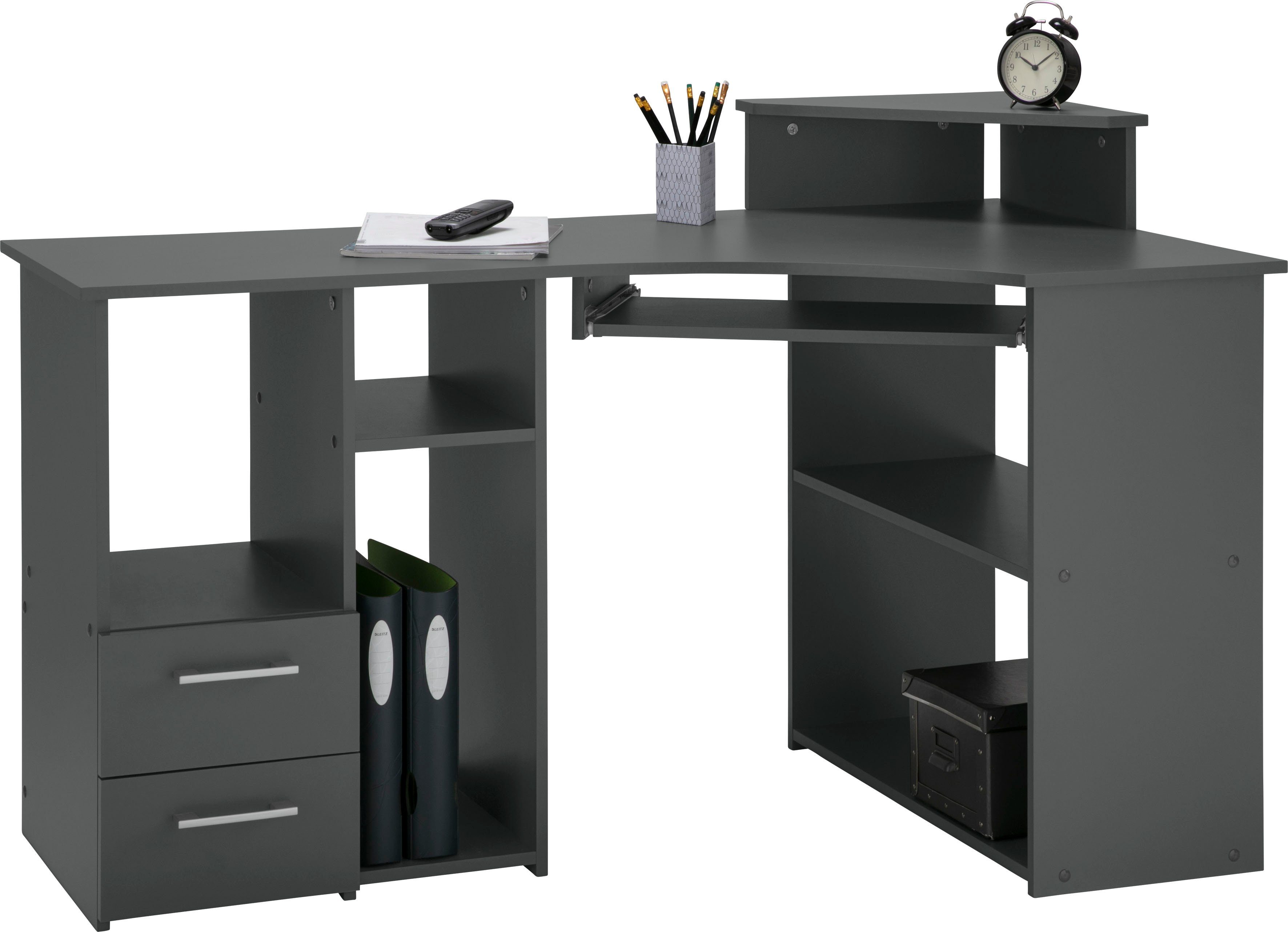 VOGL Möbelfabrik Bureau Sam Breedte 137 cm, met uittrekplank voor het toetsenbord en towervak