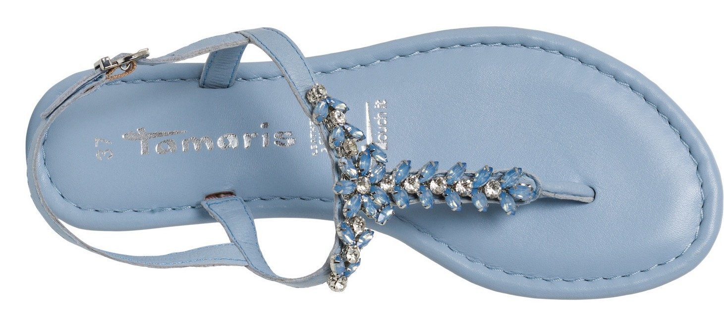 Tamaris Sandalen zomerschoen, sandaal, blokhak, met steentjesversiering