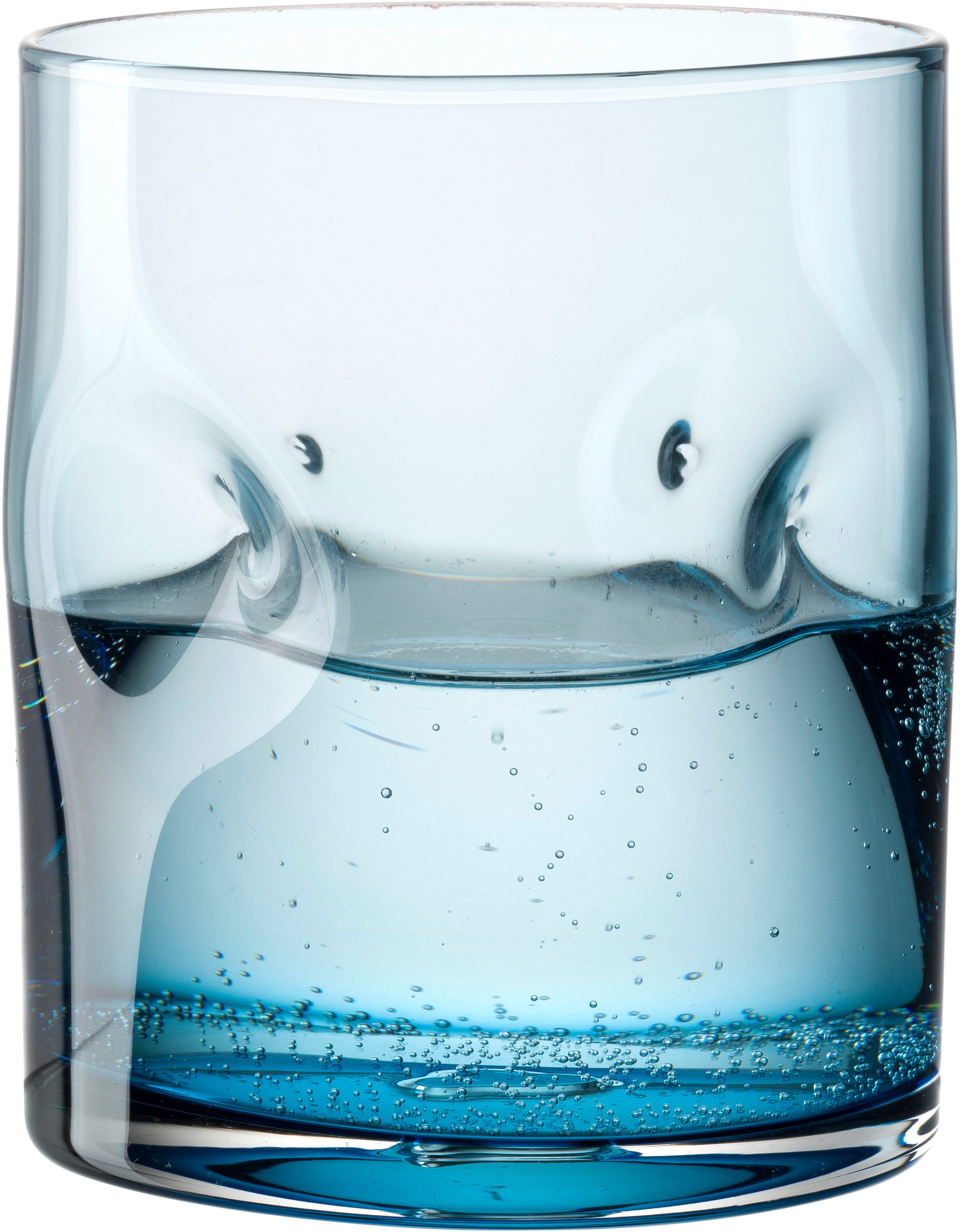 LEONARDO Glazenset Drinkglas VESUVIO, 300 ml, 4-stuks set conische vorm, opvallend design - met inkepingen (set, 4-delig)