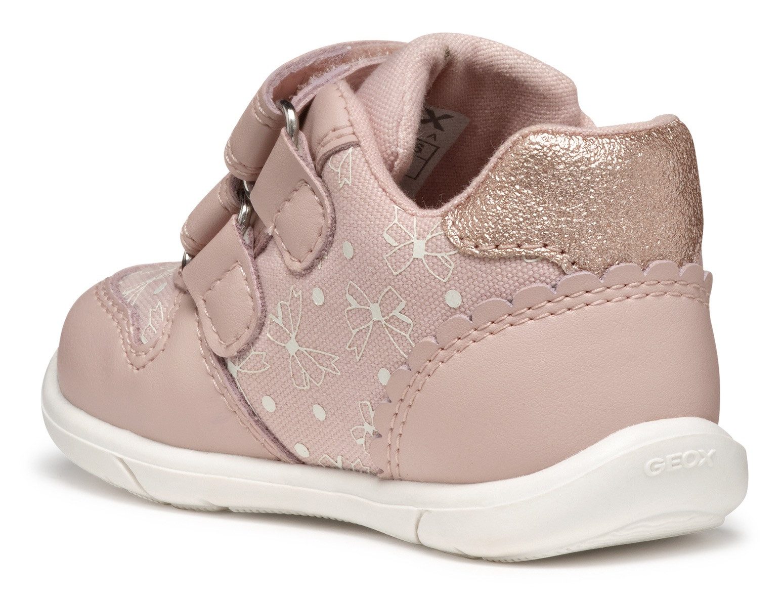 Geox Babyschoentjes B ZAPITO GIRL , feestdag schoen, klittenbandschoen met bedrukte strik en glitter