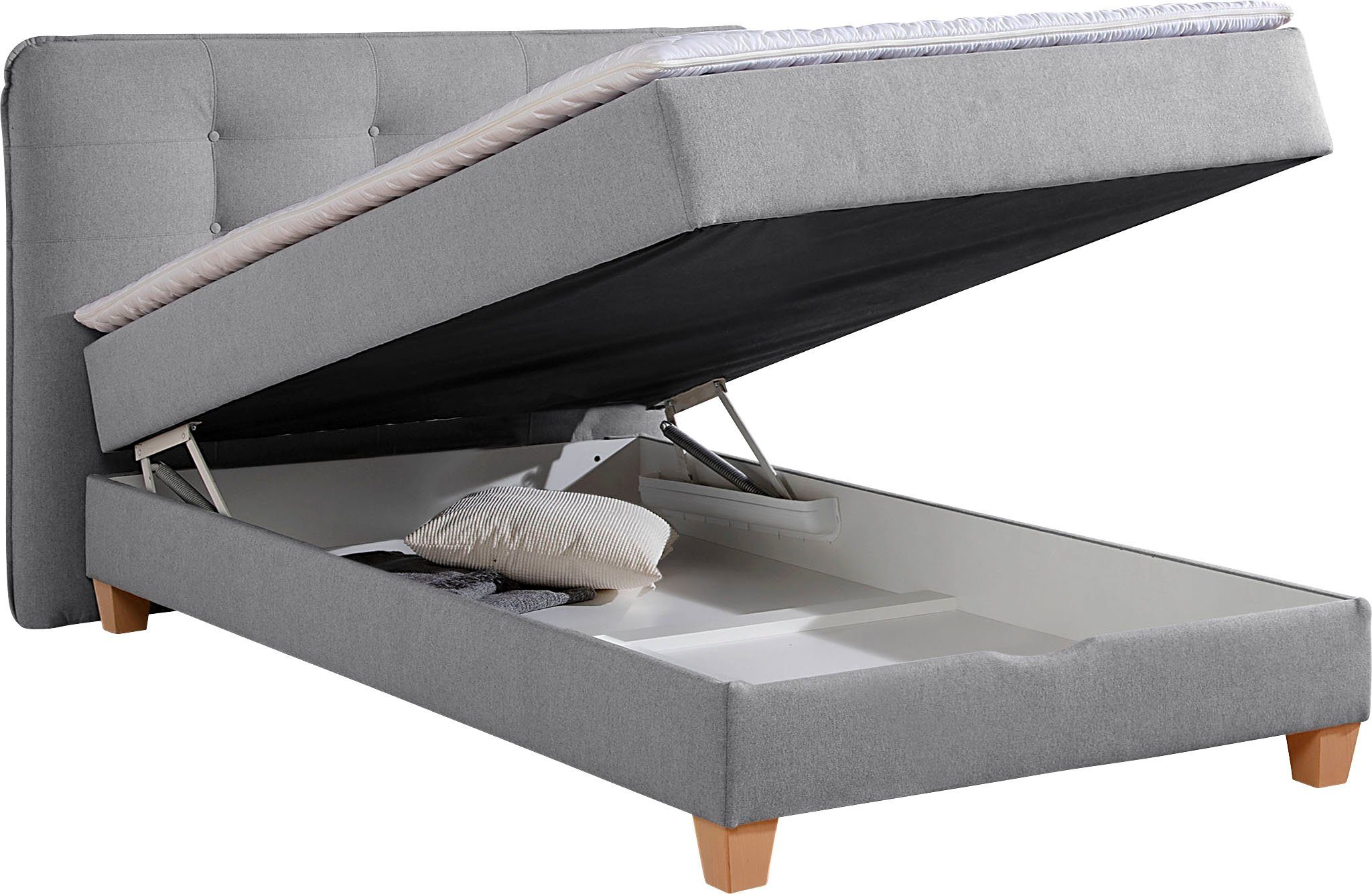 Home affaire Boxspring inclusief topmatras van koudschuim en bedkist