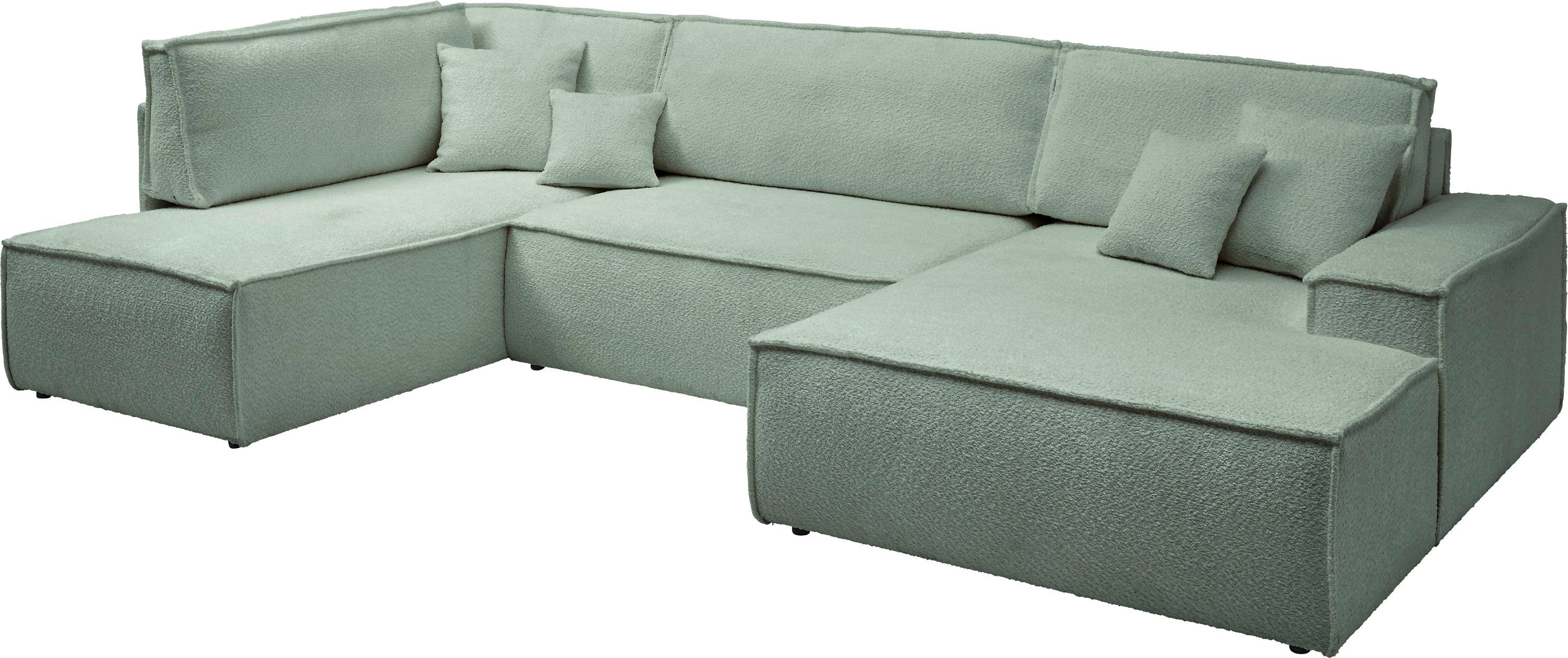 andas Zithoek FINNLEY U-model XXL 329 cm, bedbank, slaapfunctie m. bedkist