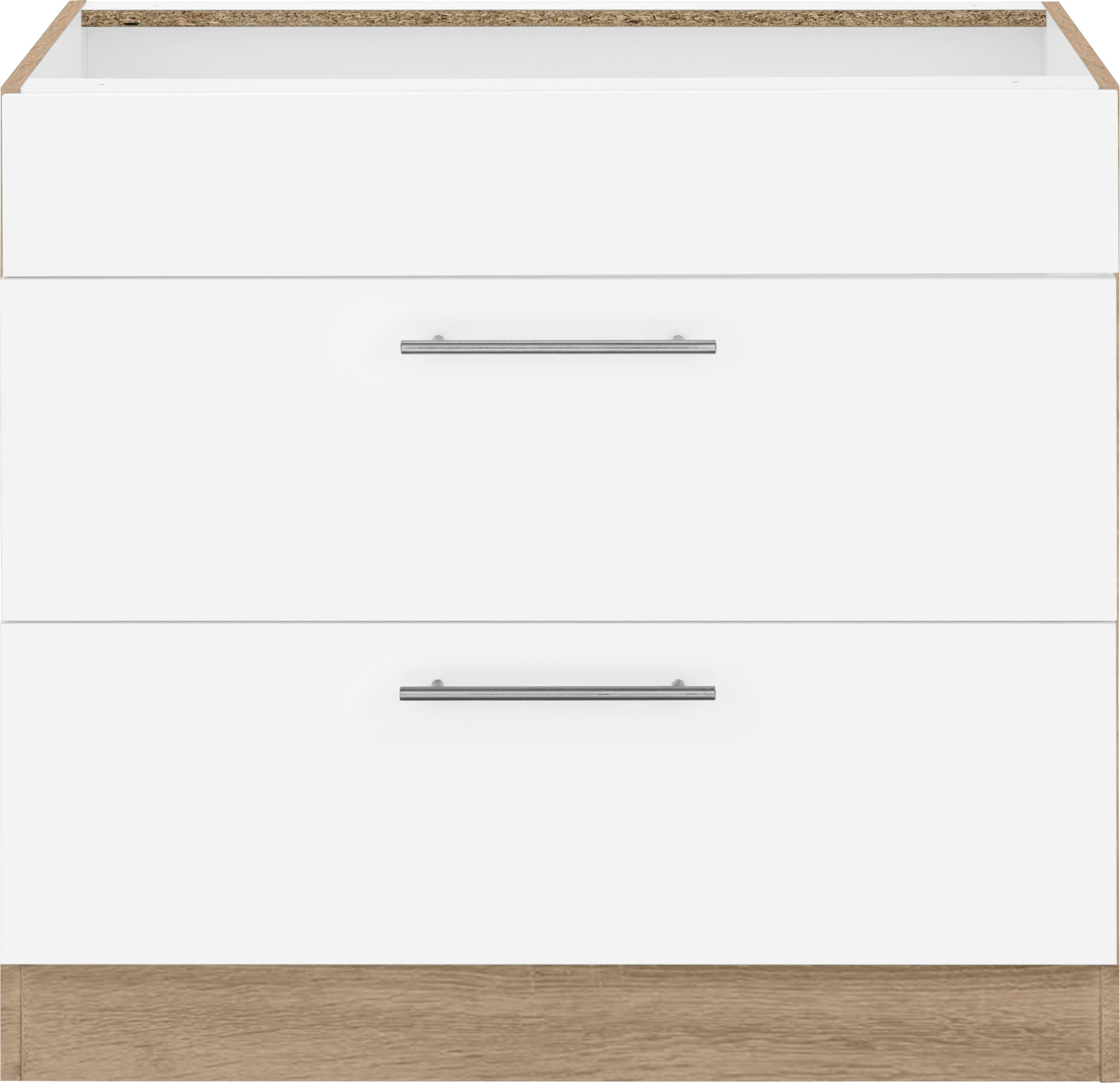 wiho Küchen Ombouwkast voor fornuis Cali 90 cm breed, zonder werkblad ombouwkasten beige