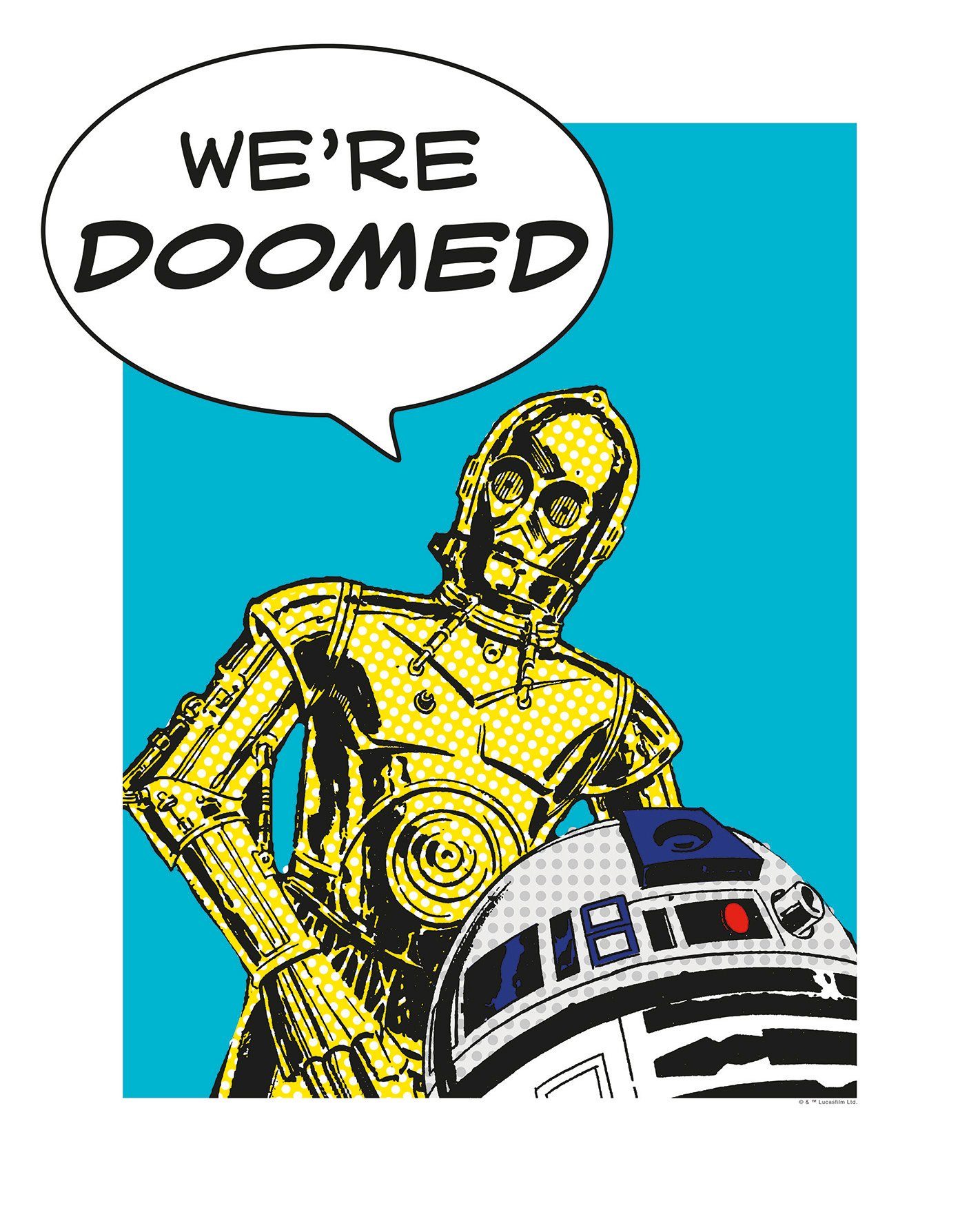 Komar wanddecoratie Star Wars Classic Comic Quote Droids, zonder lijst