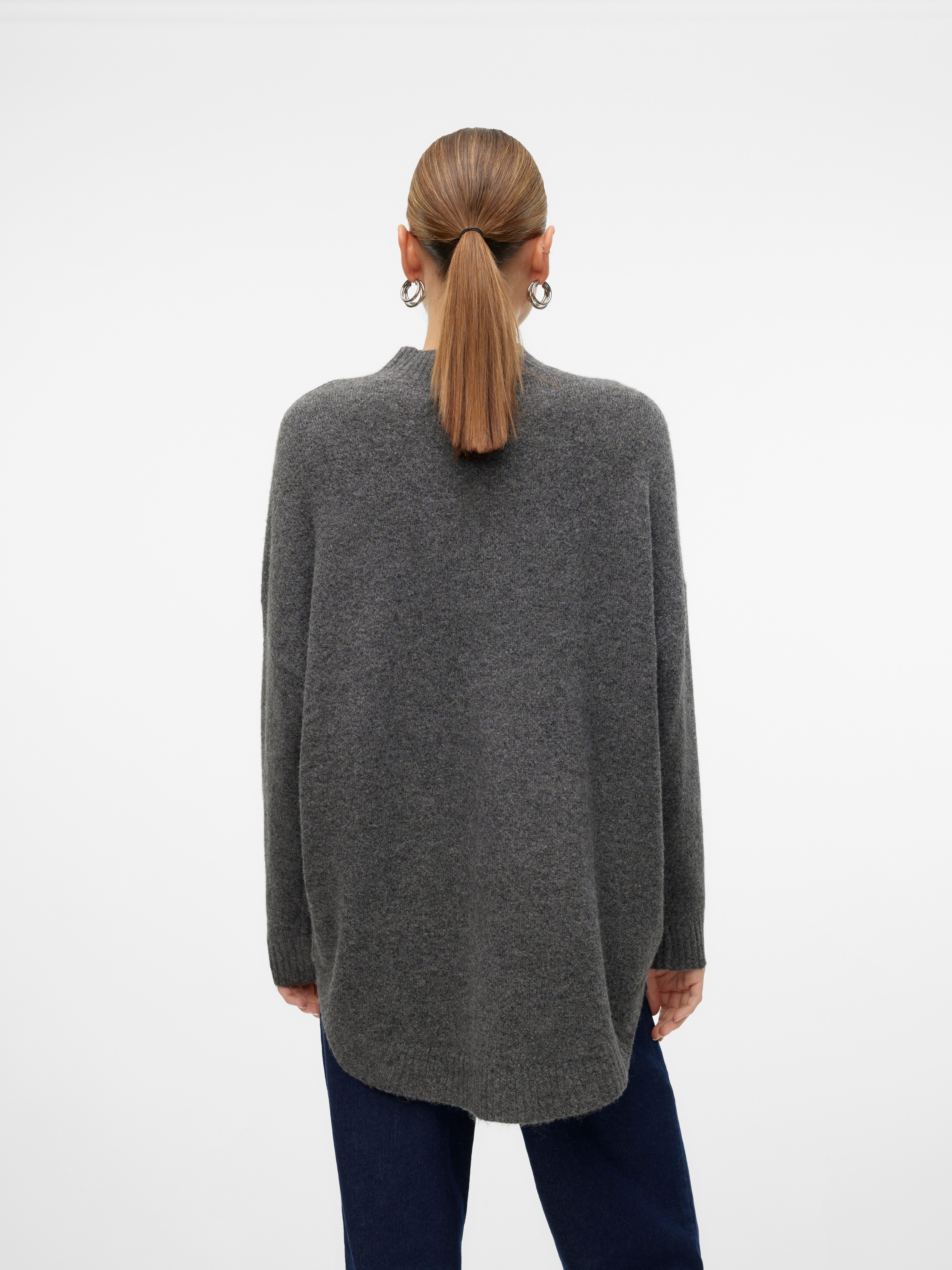 Vero Moda Gebreide trui VMPLAZA LS HIGHNECK LONG PULLOVER GA BOO