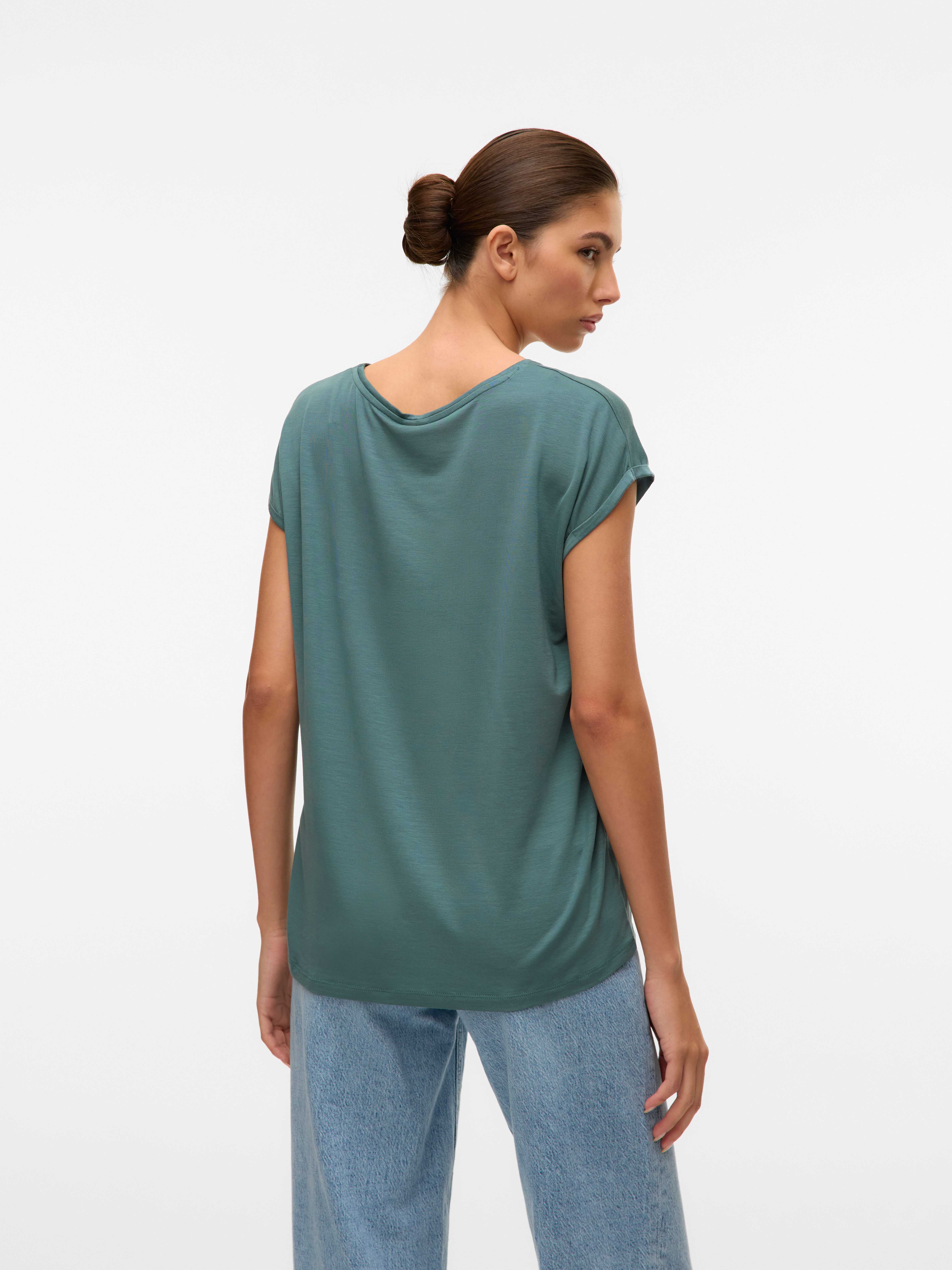 Vero Moda Shirt met ronde hals VMAVA PLAIN SS TOP GAJRS NOOS