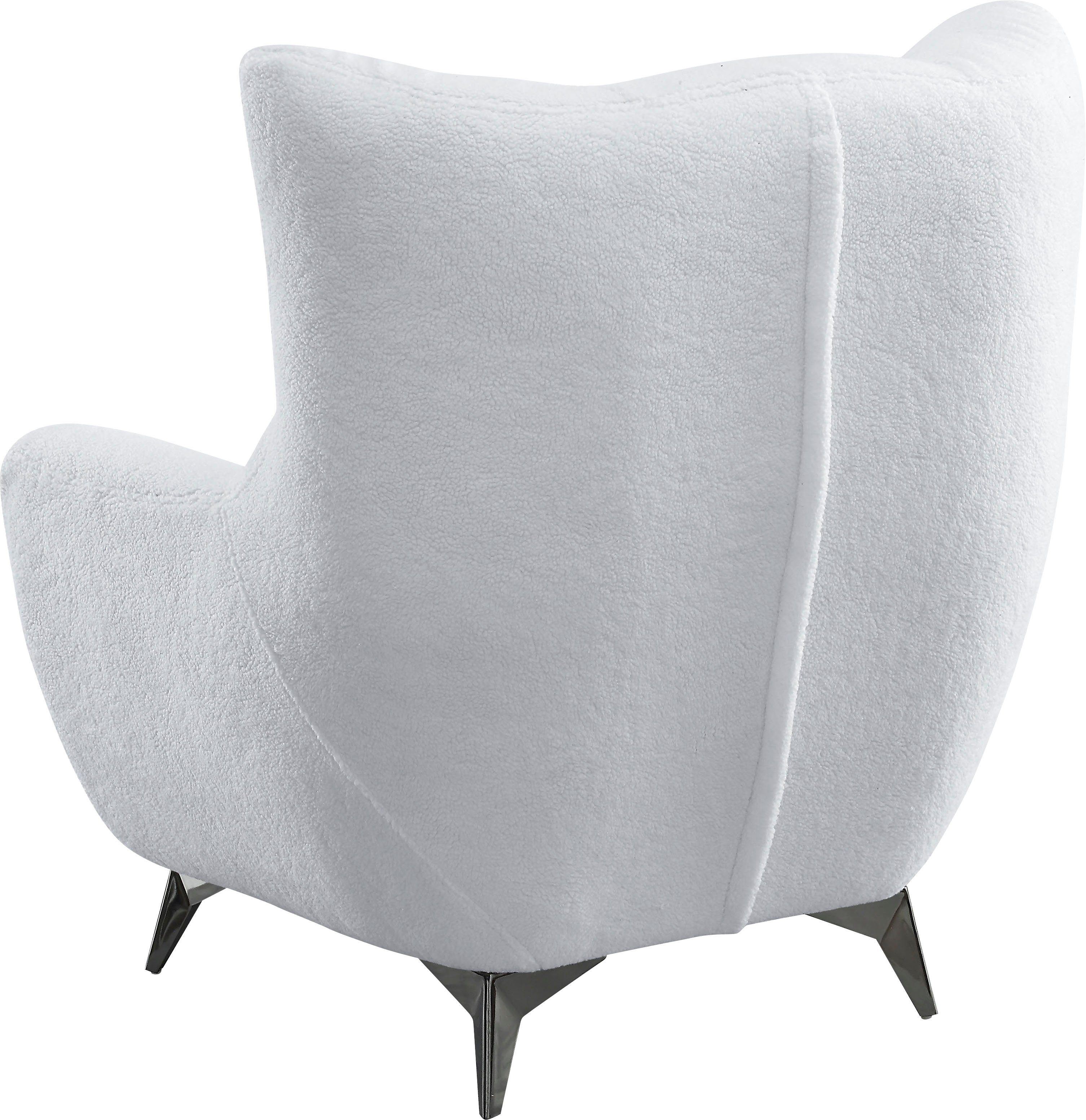 ATLANTIC home collection Fauteuil Shawn met binnenvering, trendy bekleding met teddy-look
