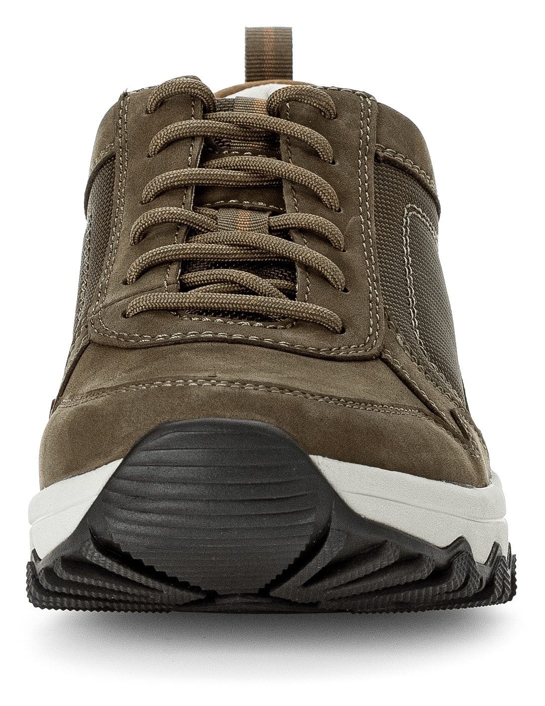 Gabor Rollingsoft Sneakers met sleehak , vrijetijdsschoen, lage schoen, veterschoen met contraststiksels, g-breedte