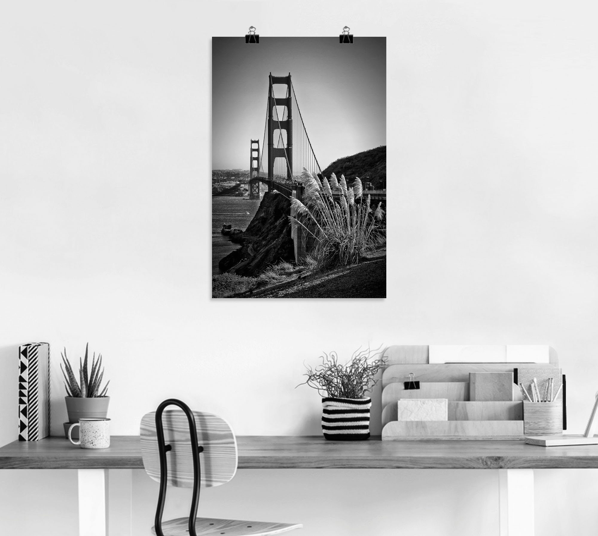 Artland Artprint San Francisco Golden Gate Bridge als artprint op linnen, poster in verschillende formaten maten