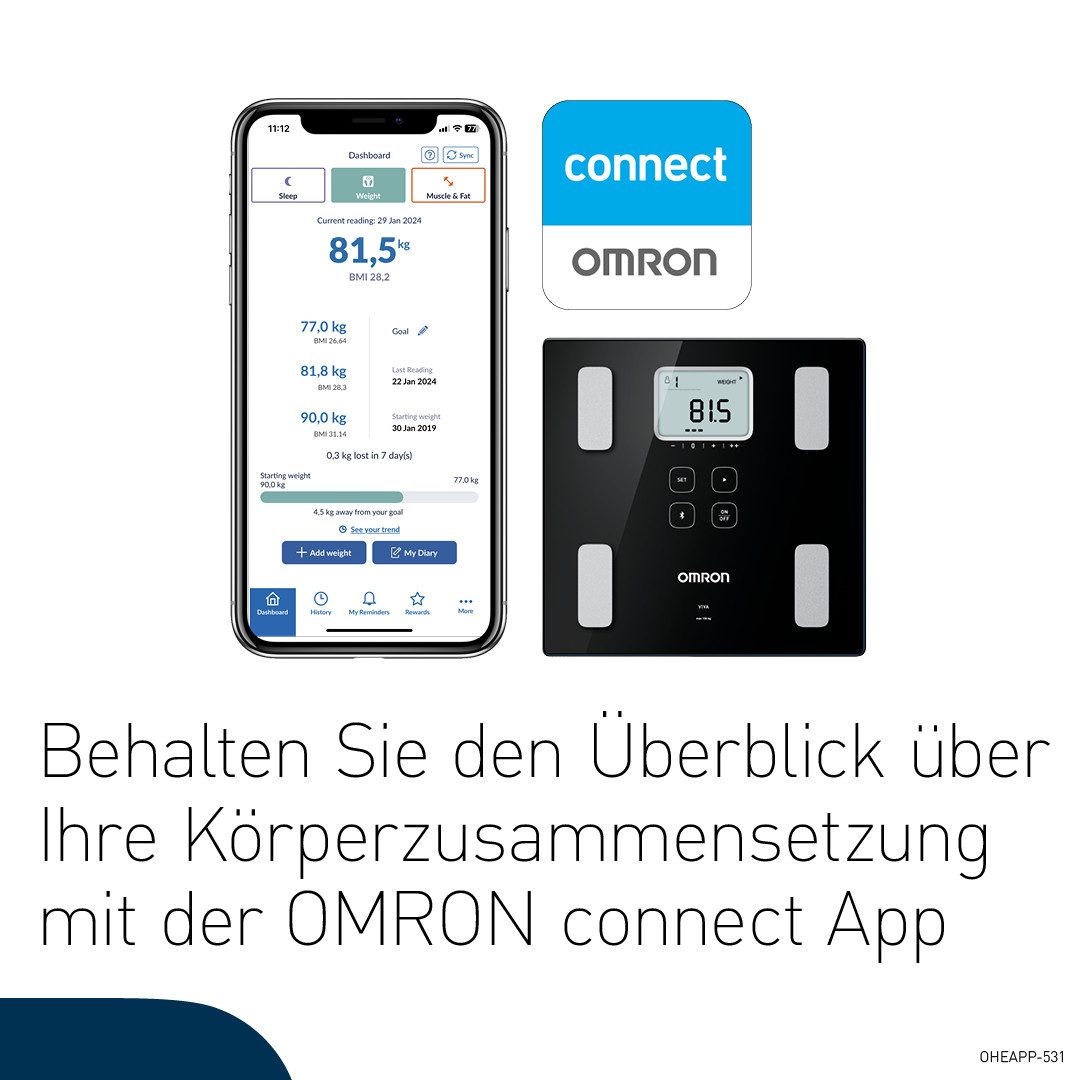 Omron Lichaamsanalyse weegschaal VIVA HBF-222T-EBK