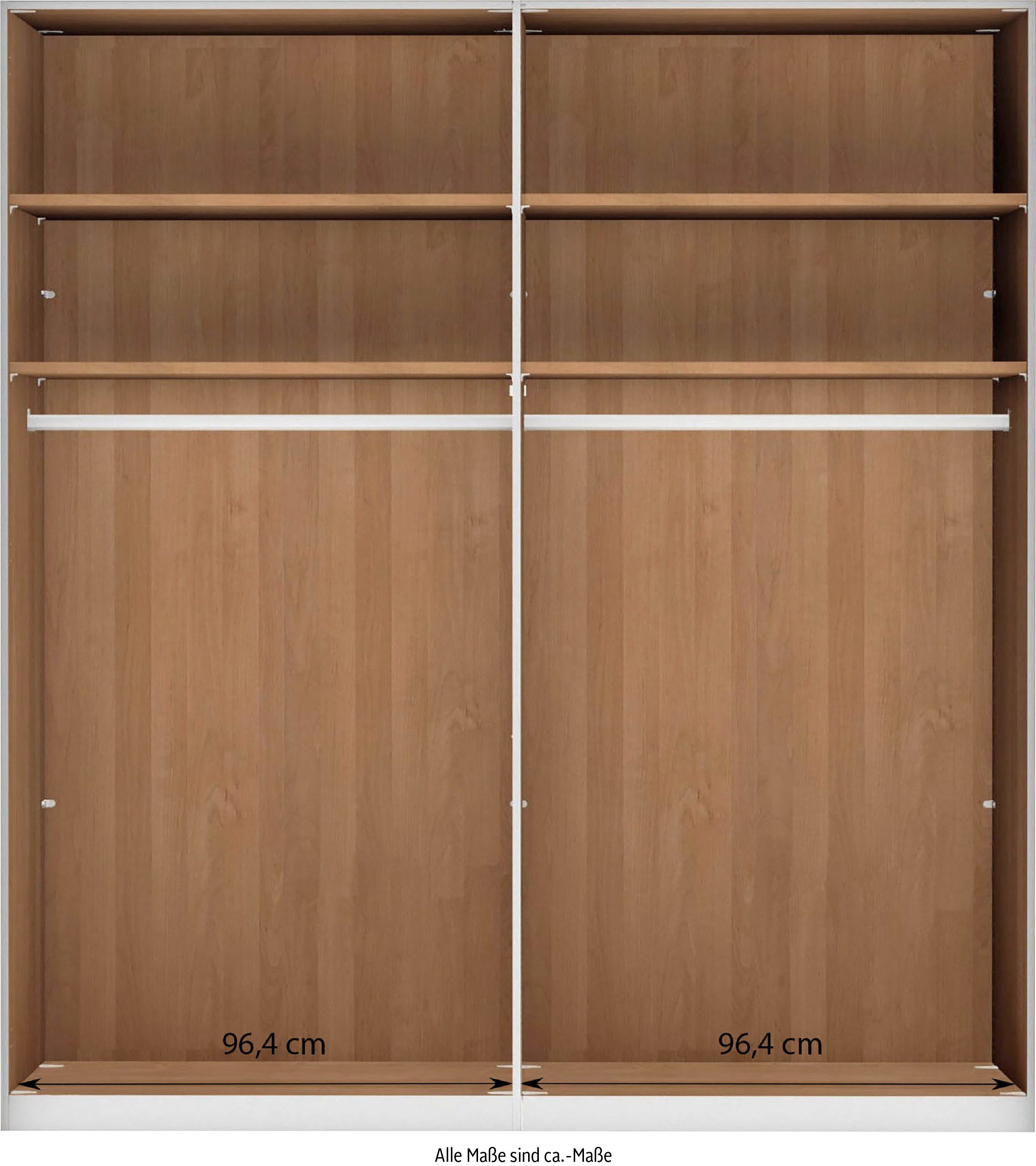 WIEMANN Draaideurkast Cardiff, massief houten deuren in combinatie met glazen of spiegeldeuren