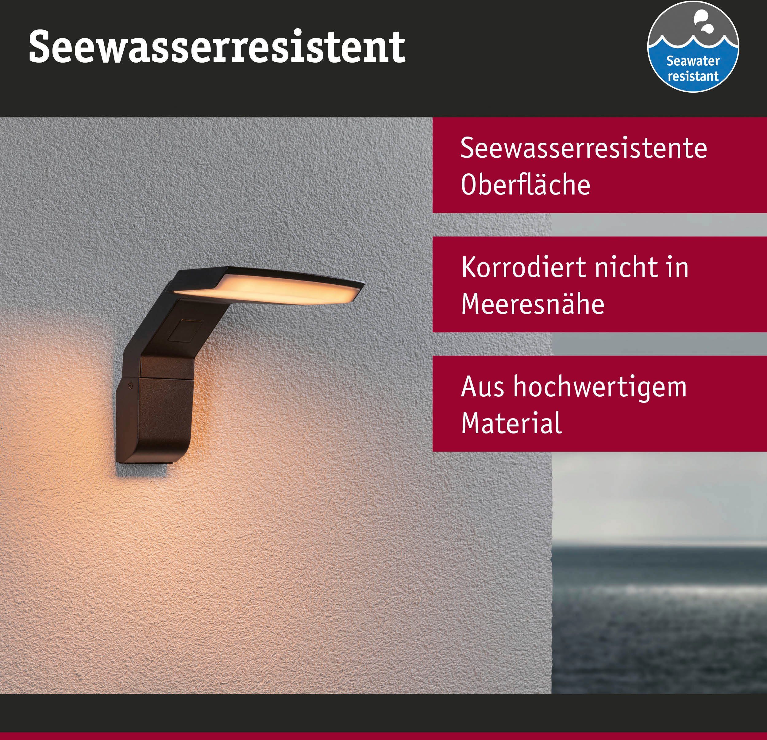 Paulmann Led-wandlamp voor buiten Zenera 230V Antraciet 2.200 - 3.000 K insectvriendelijk en zeewaterbestendig