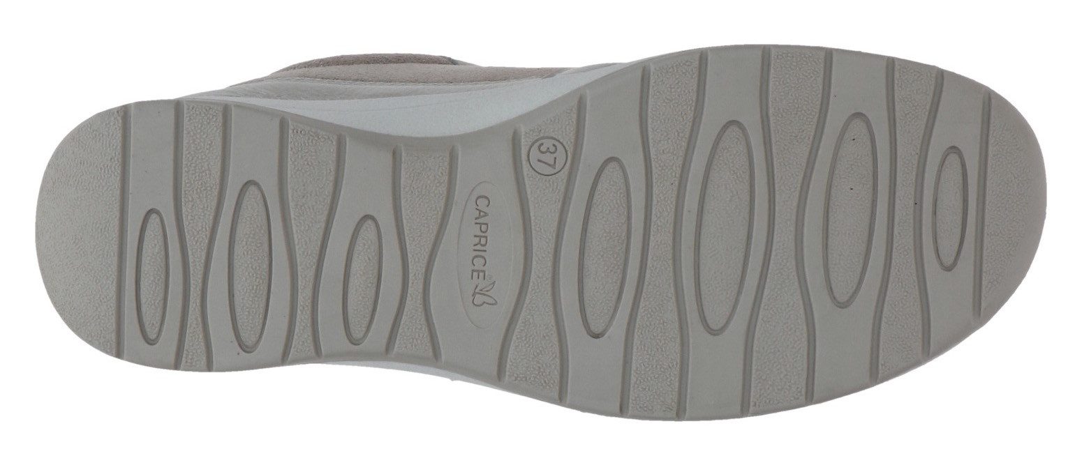 Caprice Sneakers met sleehak , vrijetijdsschoen, lage schoen, veterschoen, logo-embleem, breedte h