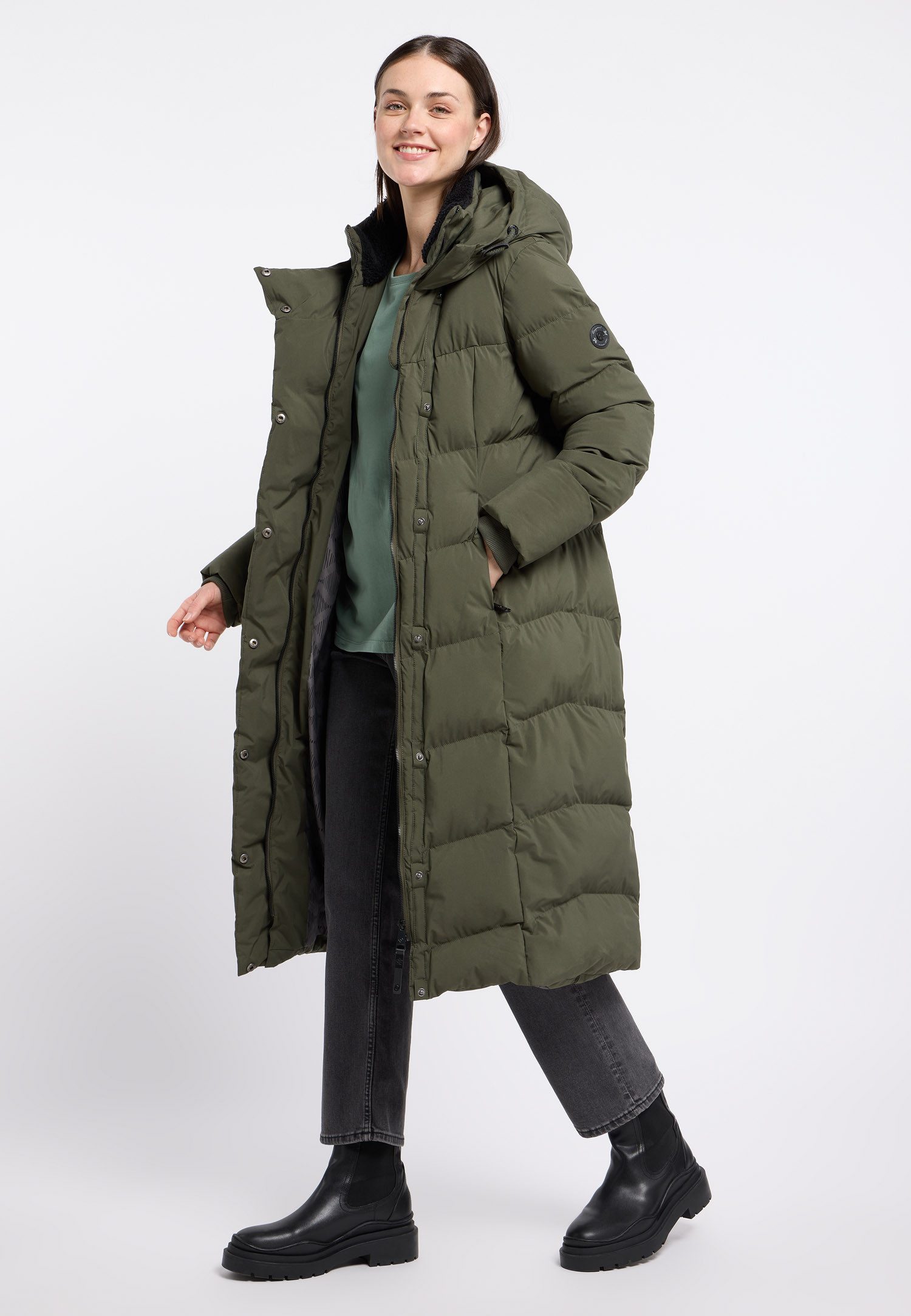 Ragwear Gewatteerde jas PAVLA LONG warme en waterafstotende winterjas