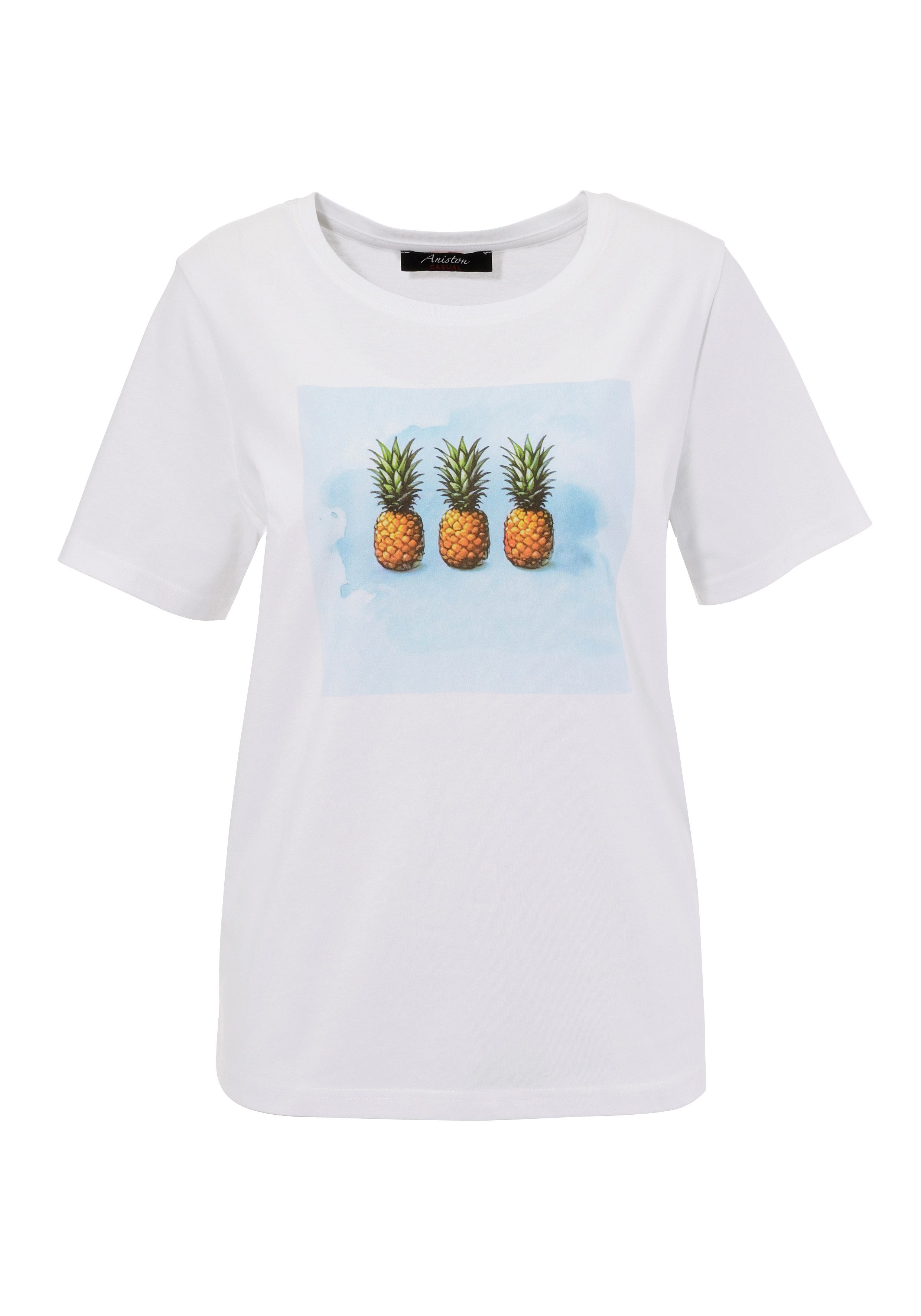 Aniston CASUAL T-shirt met tropische ananas-print voor