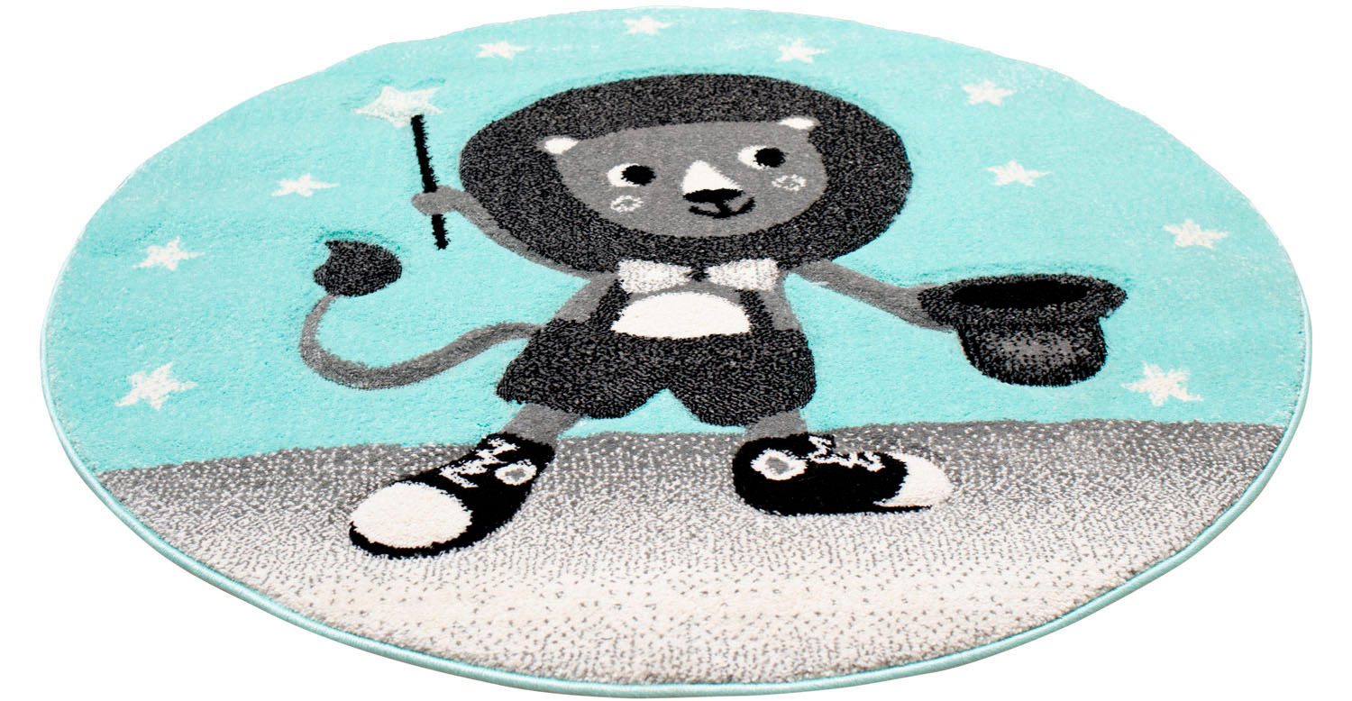 Carpet City Kindervloerkleed Bueno Kids 9378 Speelkleed, leeuw, boot, 3D-effect, zachte pool, gemakkelijk in onderhoud