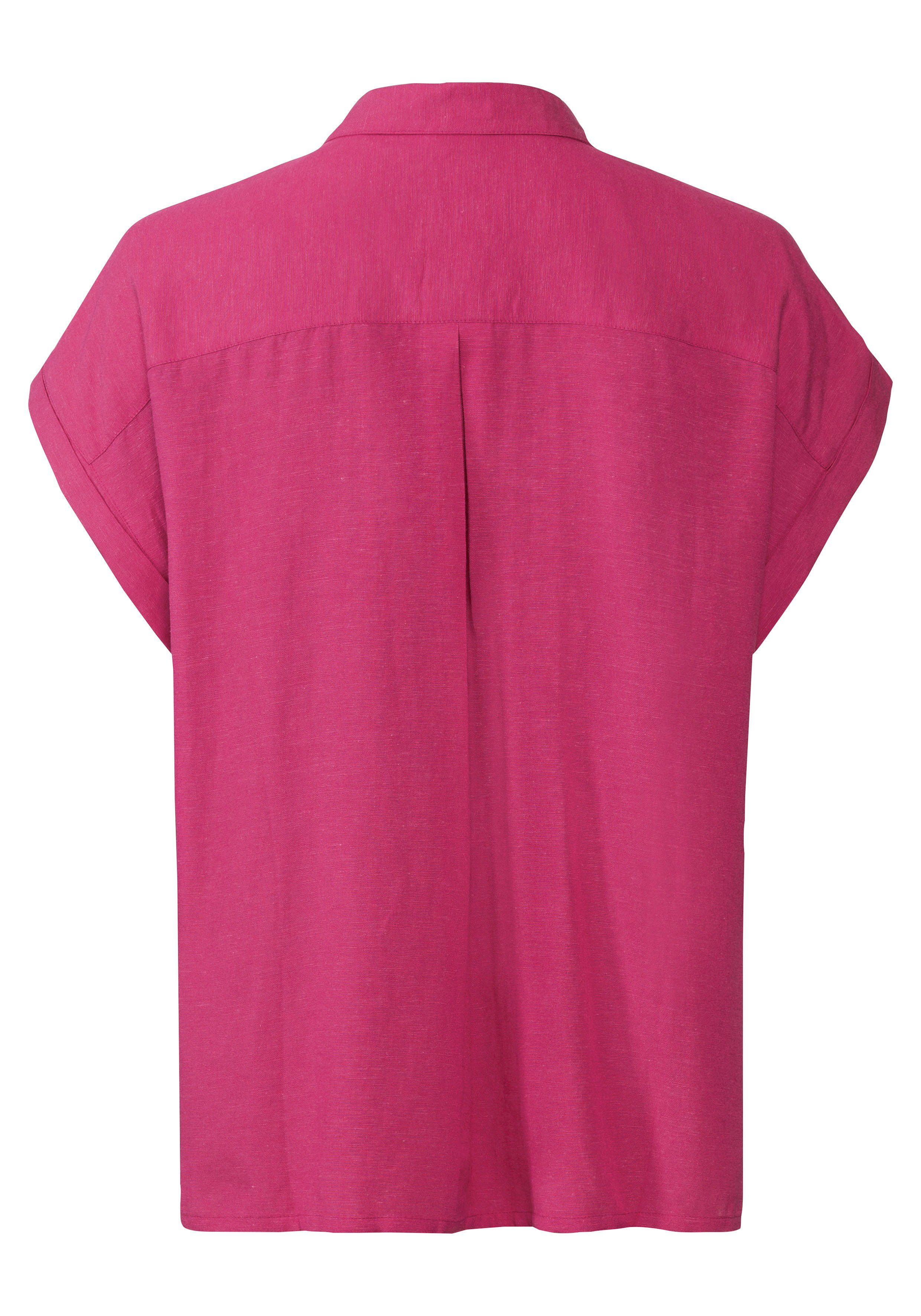 Lascana Overhemdblouse van mix van linnen met knoopsluiting, blouse met korte mouwen, linnen blouse