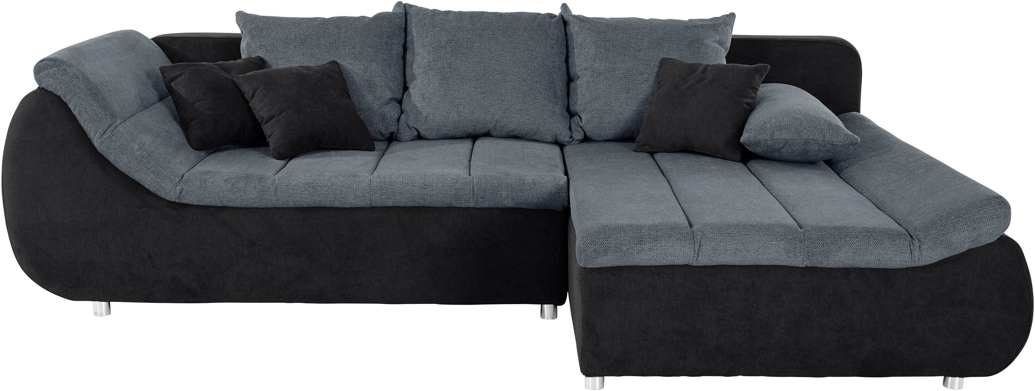 INOSIGN Hoekbank Imola, elegant en modern, actuele stiksels in de zitting, comfortabel, L-vorm
