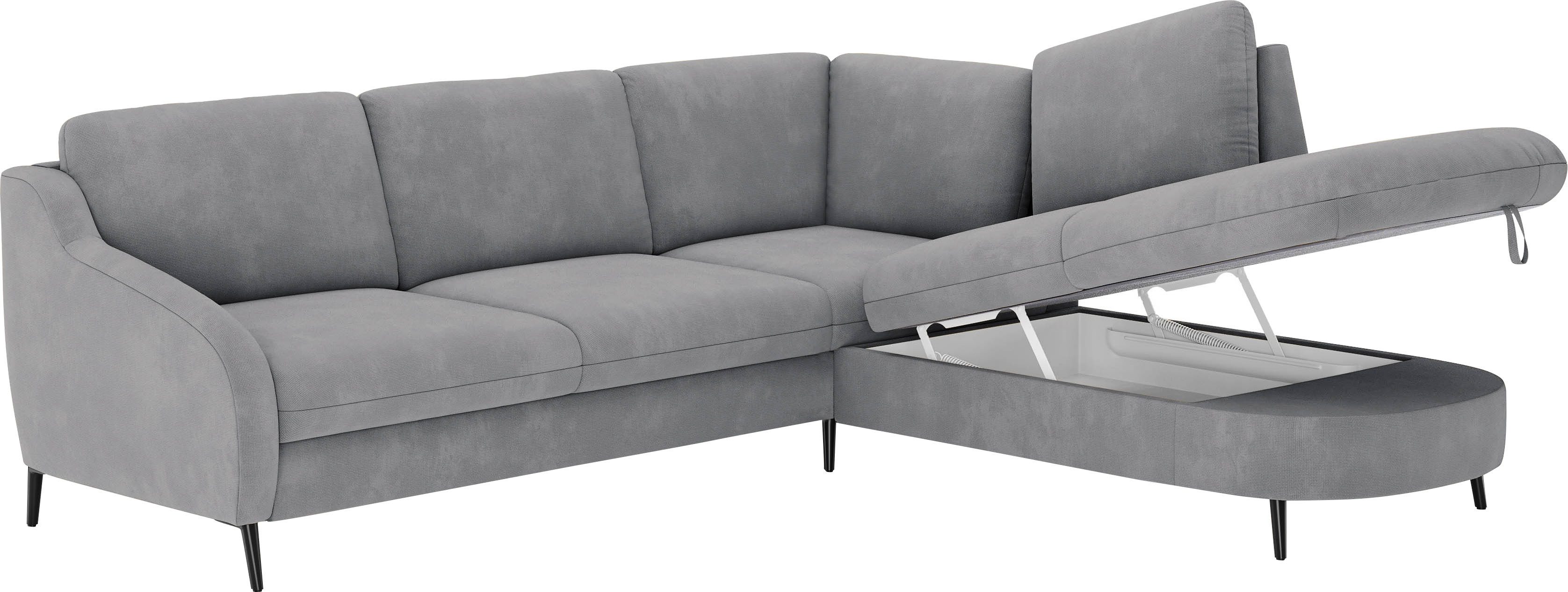 sit&more Hoekbank Soul L-vorm optioneel met bedfunctie en bedlade of lade