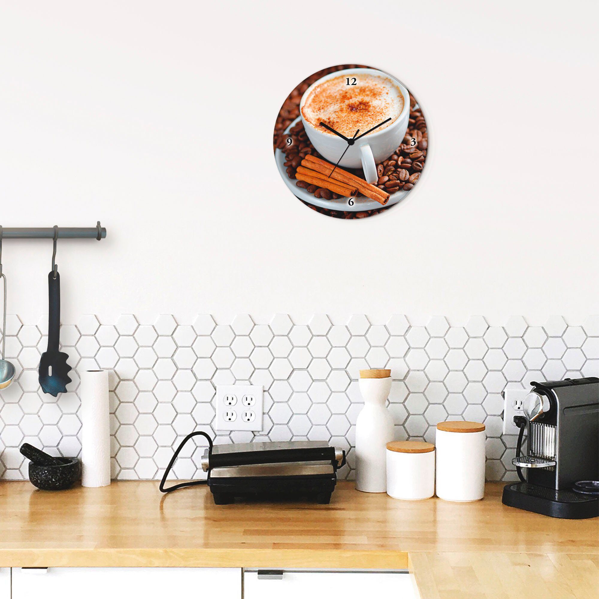Artland Wandklok Cappuccino - koffie optioneel verkrijgbaar met kwarts- of radiografisch uurwerk, geruisloos zonder tikkend geluid