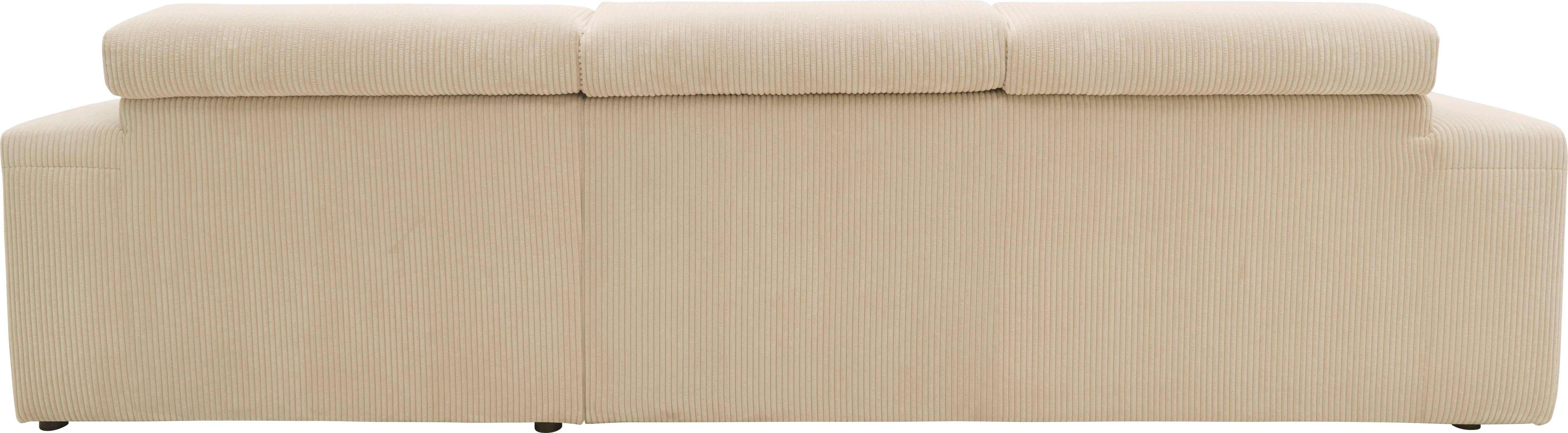 DOMO collection Hoekbank Brandon B/D/H: 289/177/80 cm, keuze met zitdiepteverstelling, L-vorm