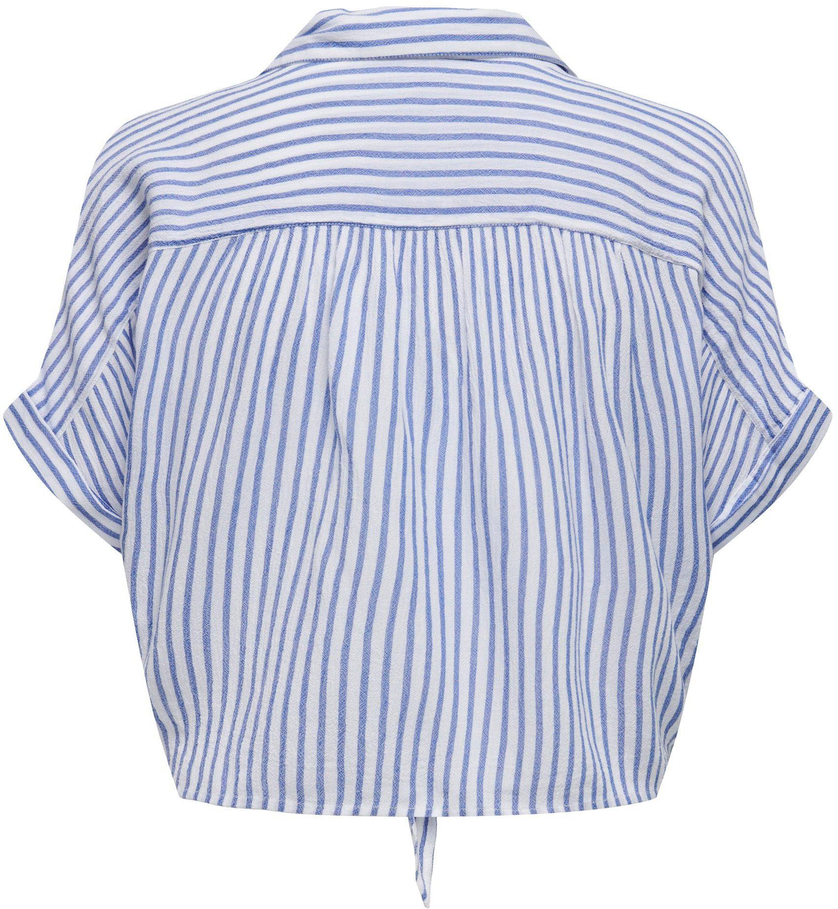 Only Blouse met korte mouwen ONLPAULA LIFE S/S TIE SHIRT WVN NOOS