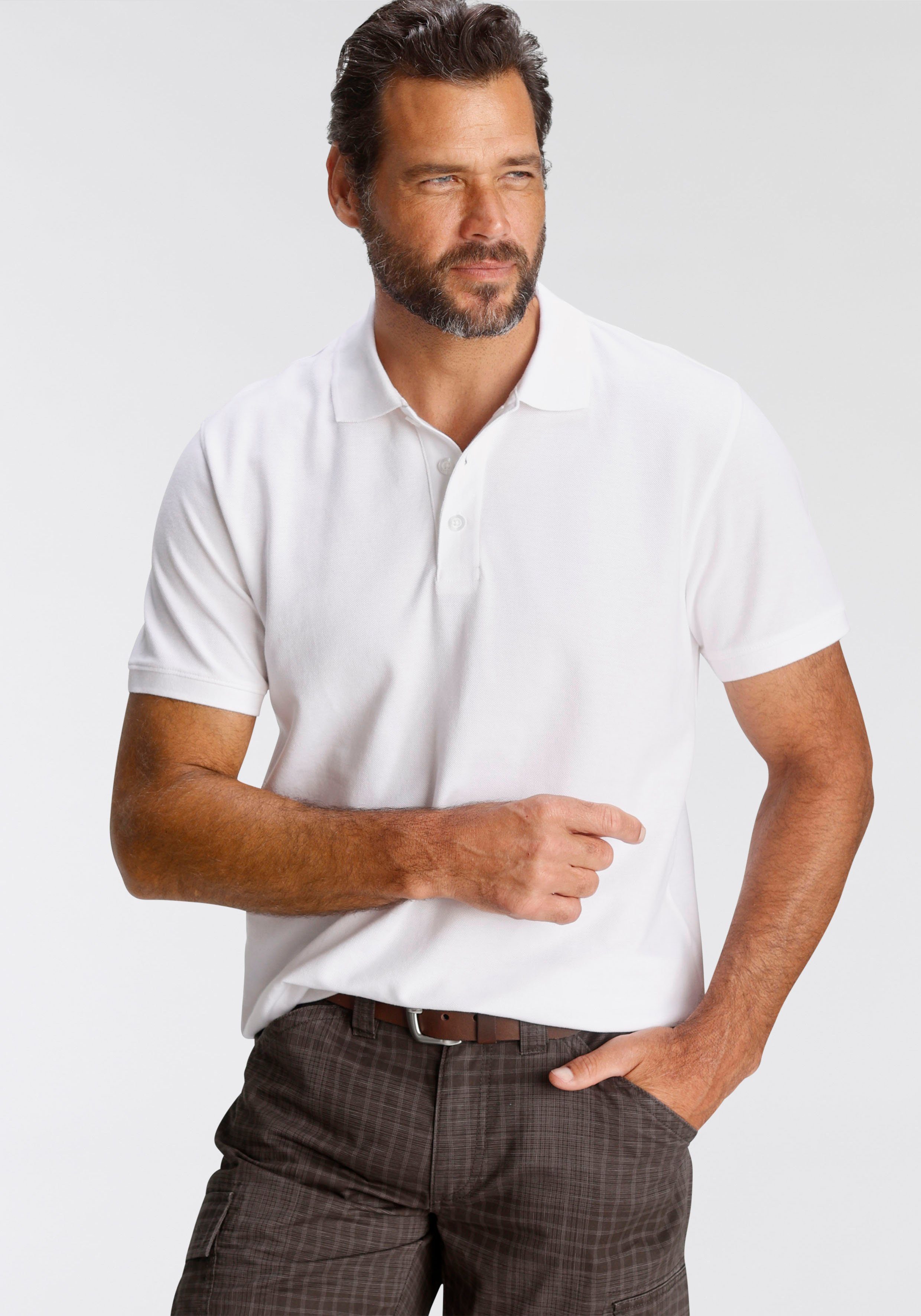 Man's World Poloshirt Korte mouwen, losse pasvorm, effen