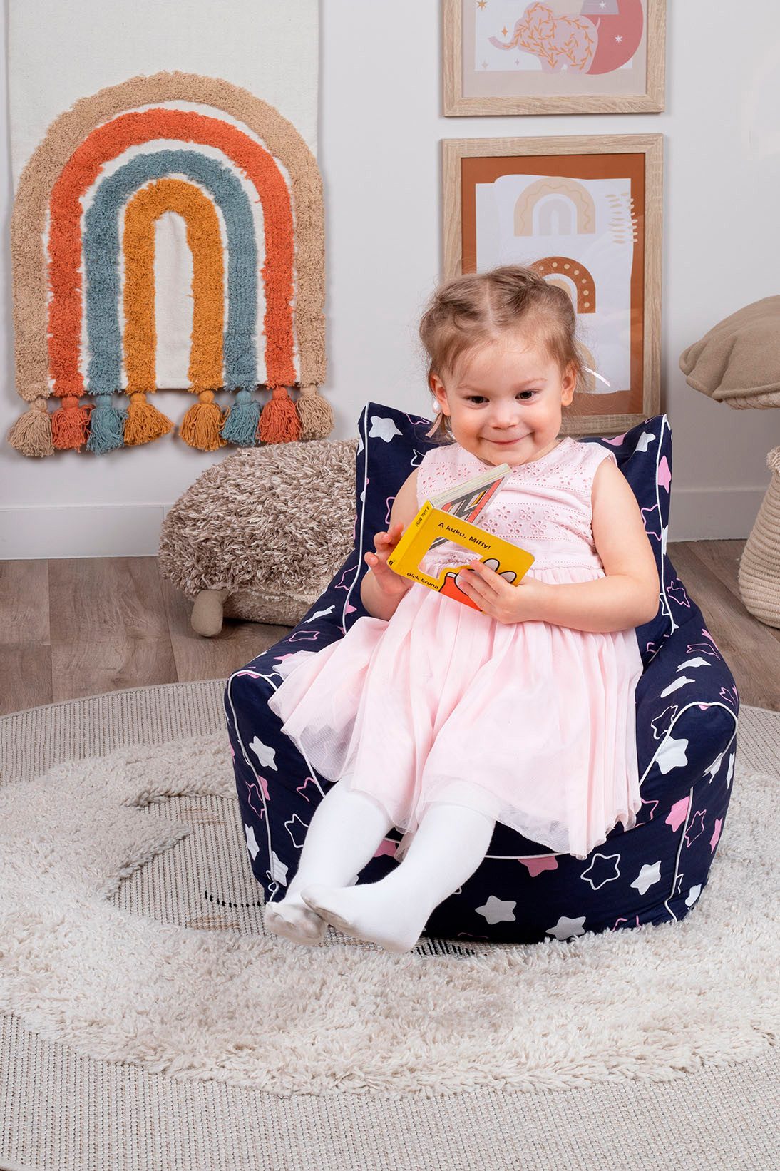 Knorrtoys® Zitzak Star, blue pink voor kinderen, made in europe