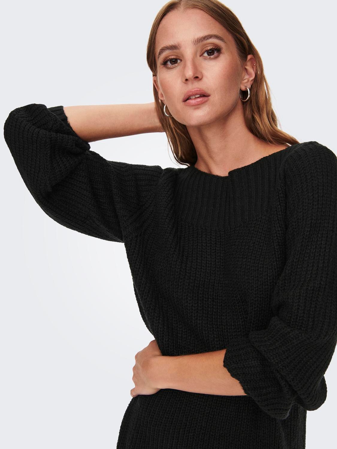 JDY Mini-jurk JDYWHITNEY MEGAN L/S BOAT DRESS KNT NOOS