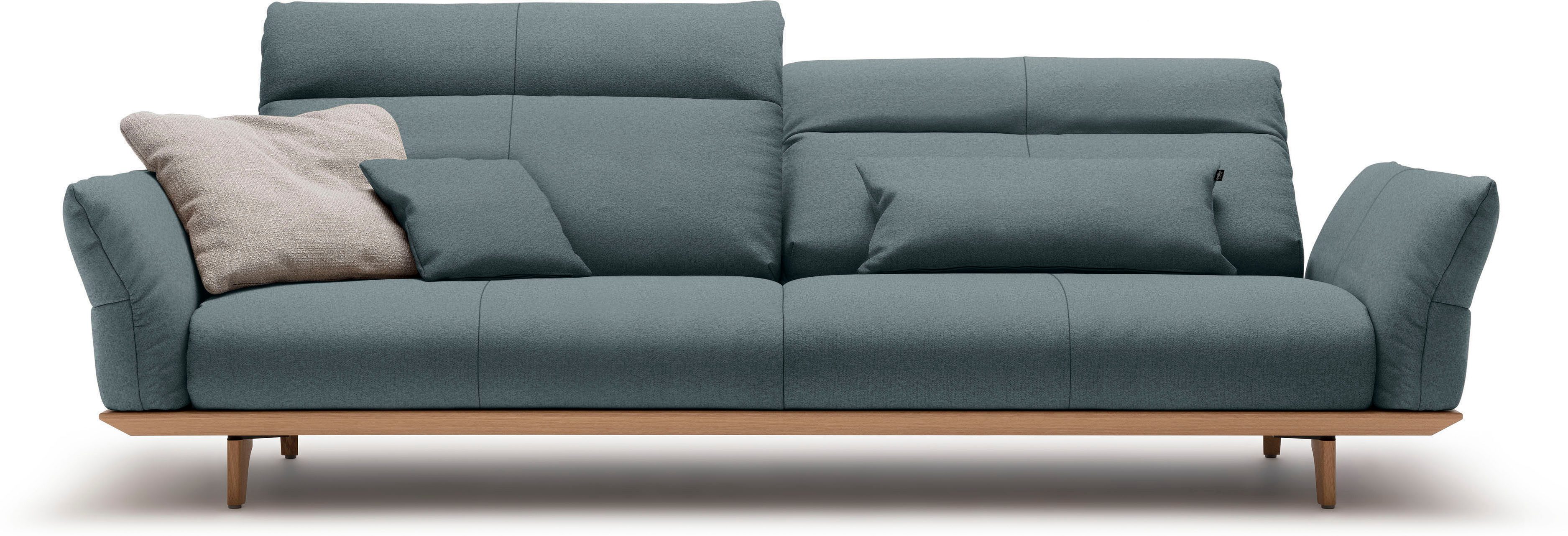 OTTO Creation BY ROLF BENZ 4-zitsbank Hs.460 Onderstel in eiken, poten in natuurlijk eiken, breedte 248 cm blauw, banken