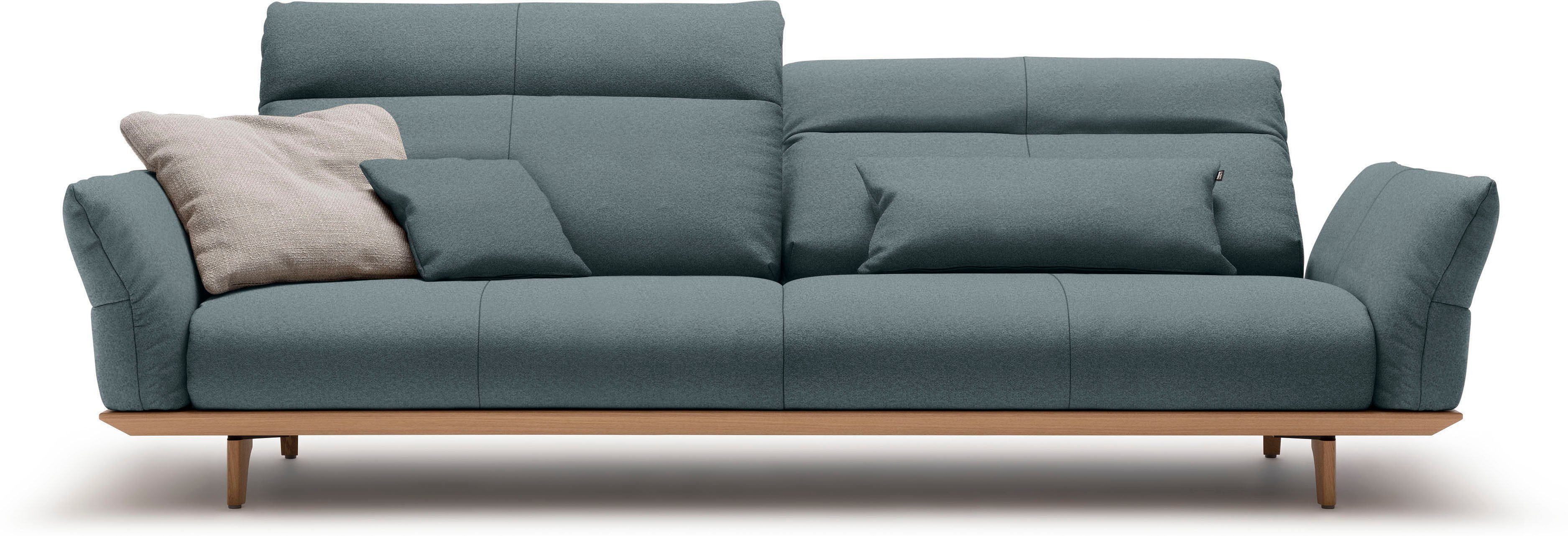 huelsta sofa 4-zitsbank hs.460 onderstel in eiken, poten in natuurlijk eiken, breedte 248 cm blauw