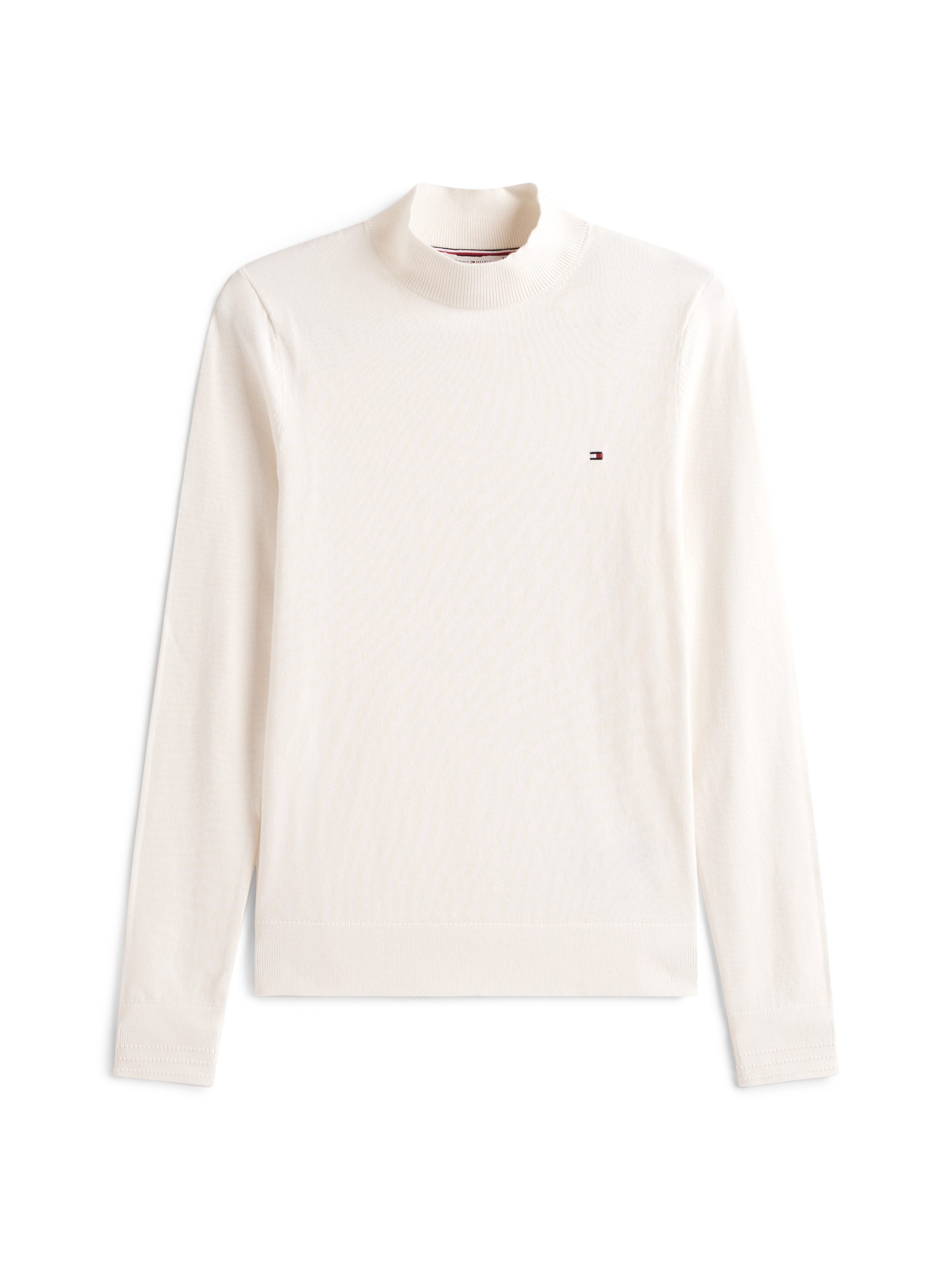 Tommy Hilfiger Gebreide trui CO JERSEY FINE GG MOCK-NK LS SWT