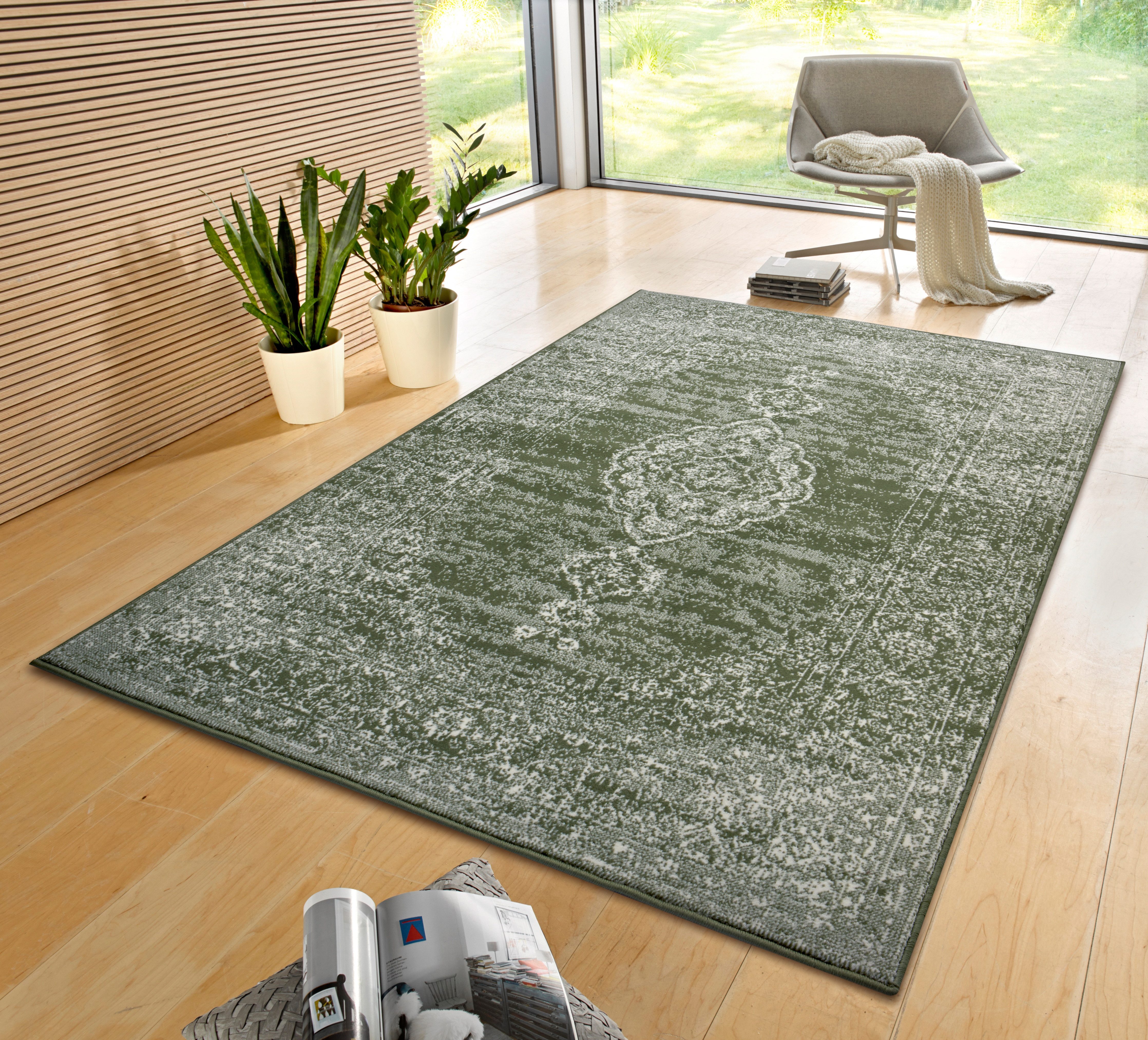 HANSE Home Vloerkleed MERIDIONAL Oriëntaals, Oriënt, kortpolig, woonkamer, slaapkamer, vintage moderne vloerkleden maat 120 cm x 170 cm x 9 mm groen