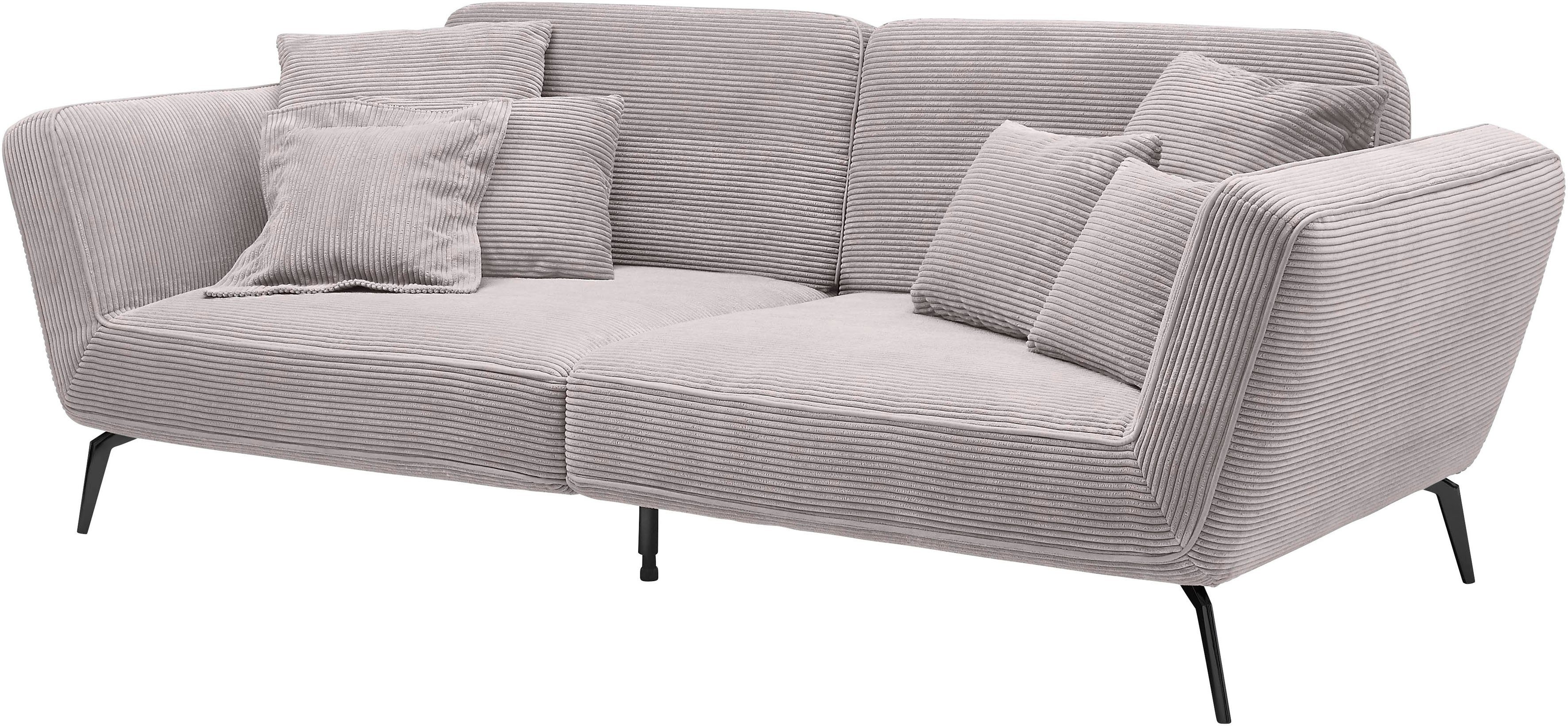 set one by Musterring Megabank SO 4500 Mega-sofa, mega comfortabel, hoogwaardig afgewerkt Voeten zwart mat, optioneel met hoofdsteun, breedte 260cm, in cord