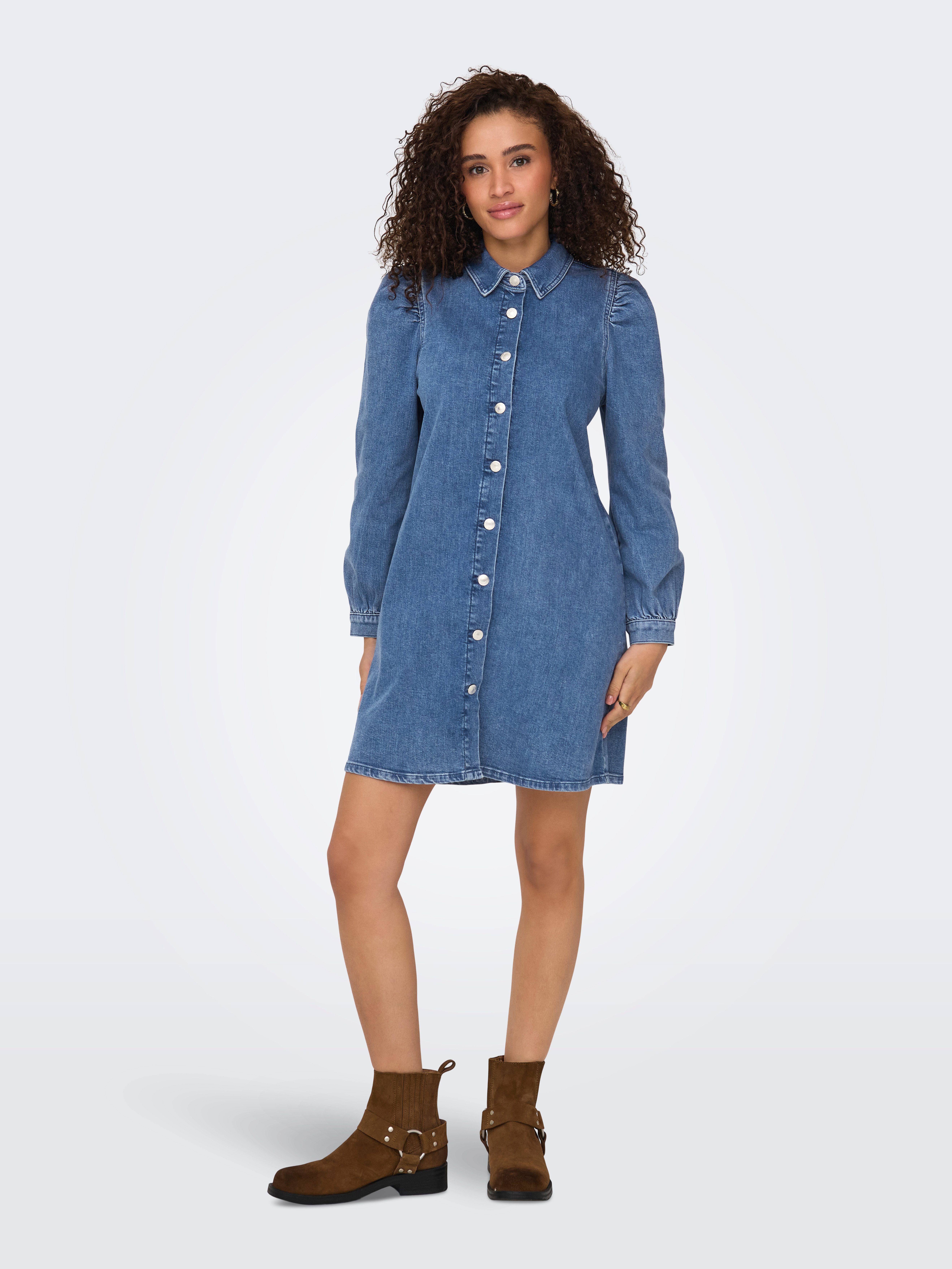 Only Jeans jurk ONLALMA L/S DRESS DNM CRO